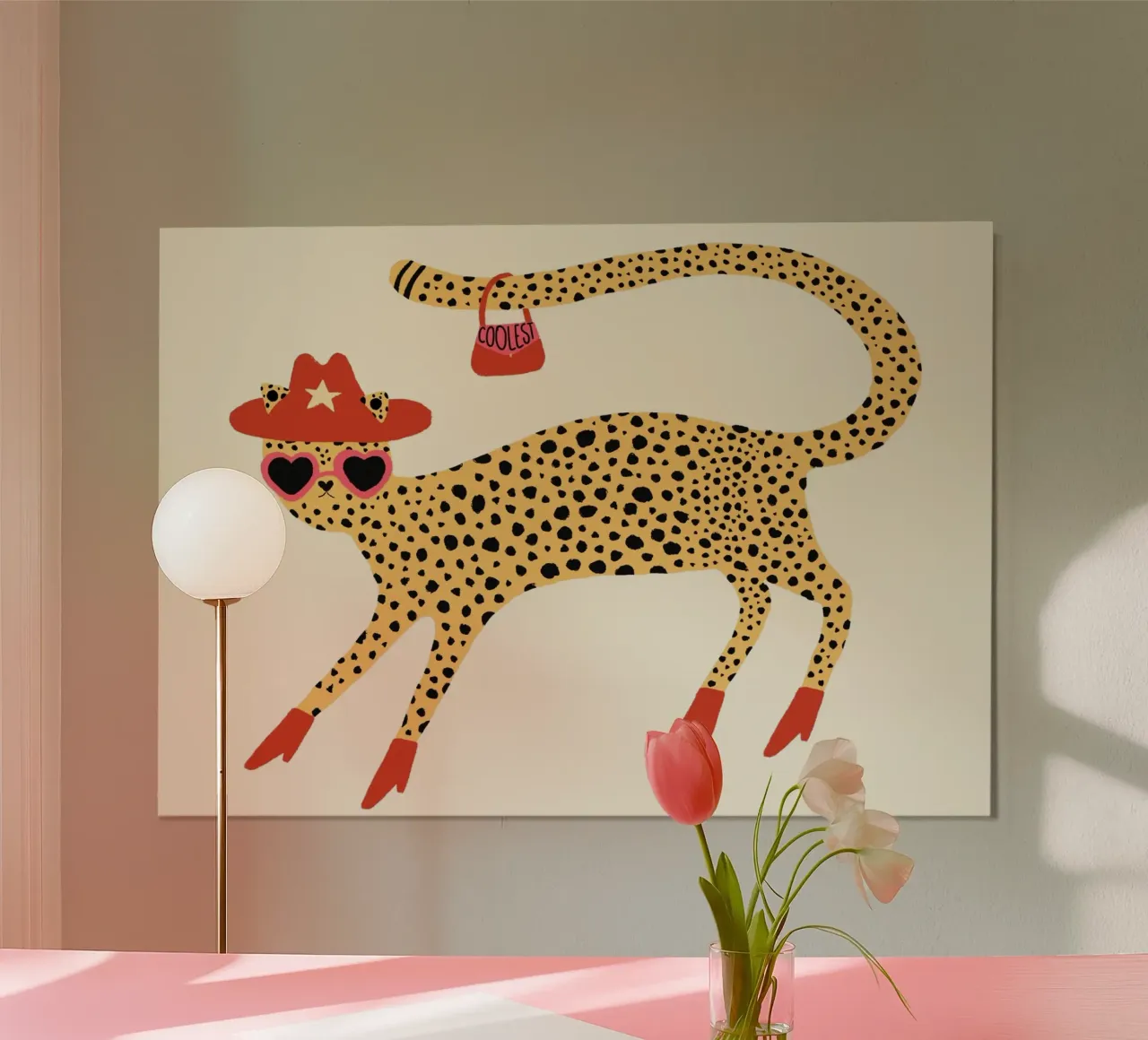 Cooler Leopard mit Cowboyhut Mode Kunst Poster von vintagepod