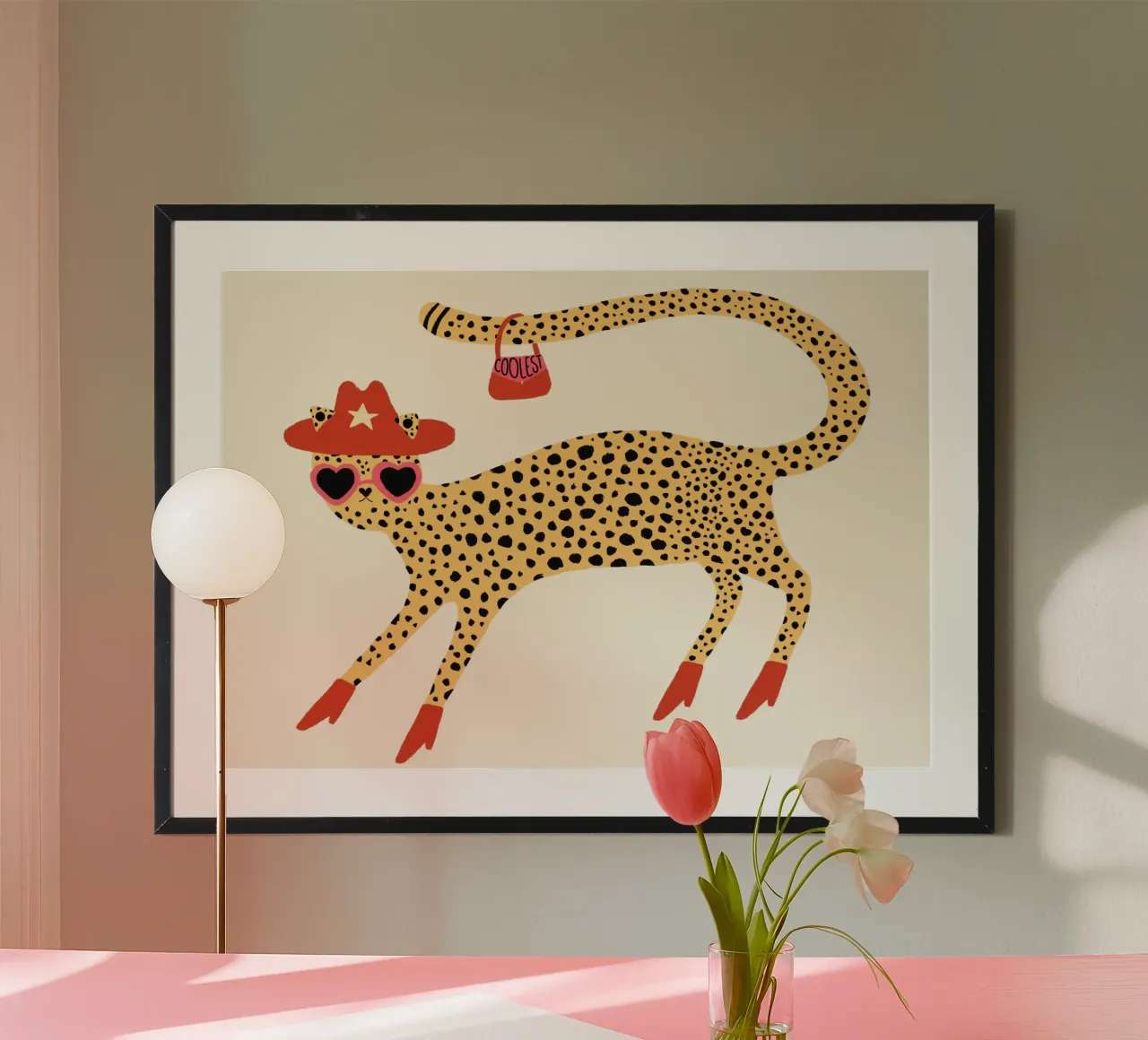 Cooler Leopard mit Cowboyhut Mode Kunst Poster von vintagepod