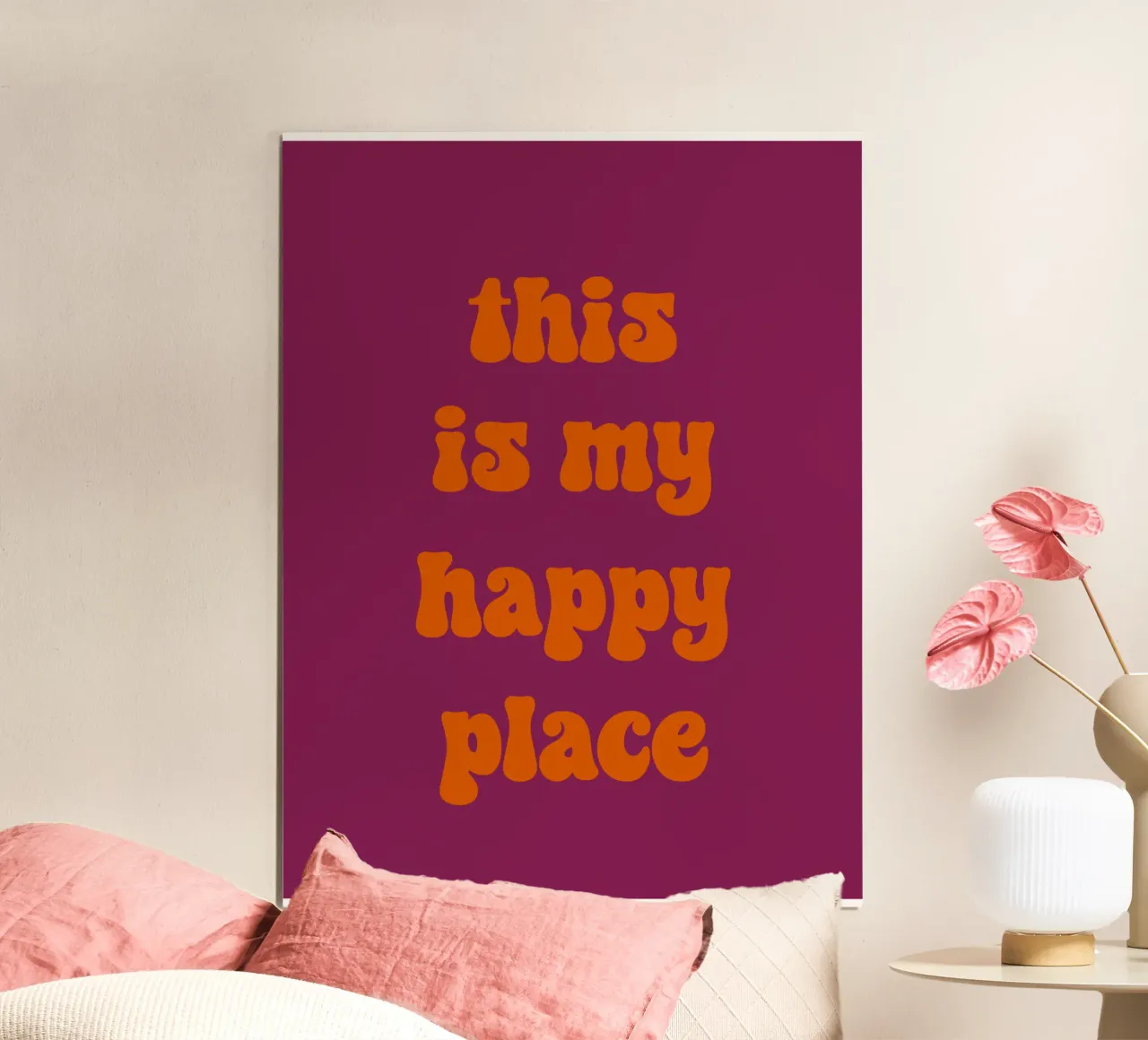 This is my happy place poster con telaio in alluminio da PinkCandyWalls