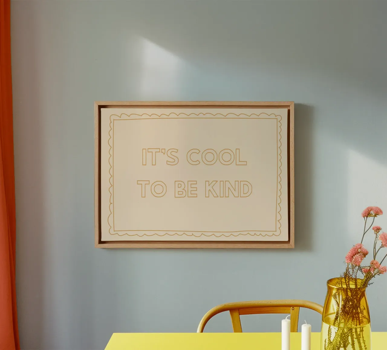 È bello essere gentili - Poster minimalista tela con Cornice a cassetta da vintagepod