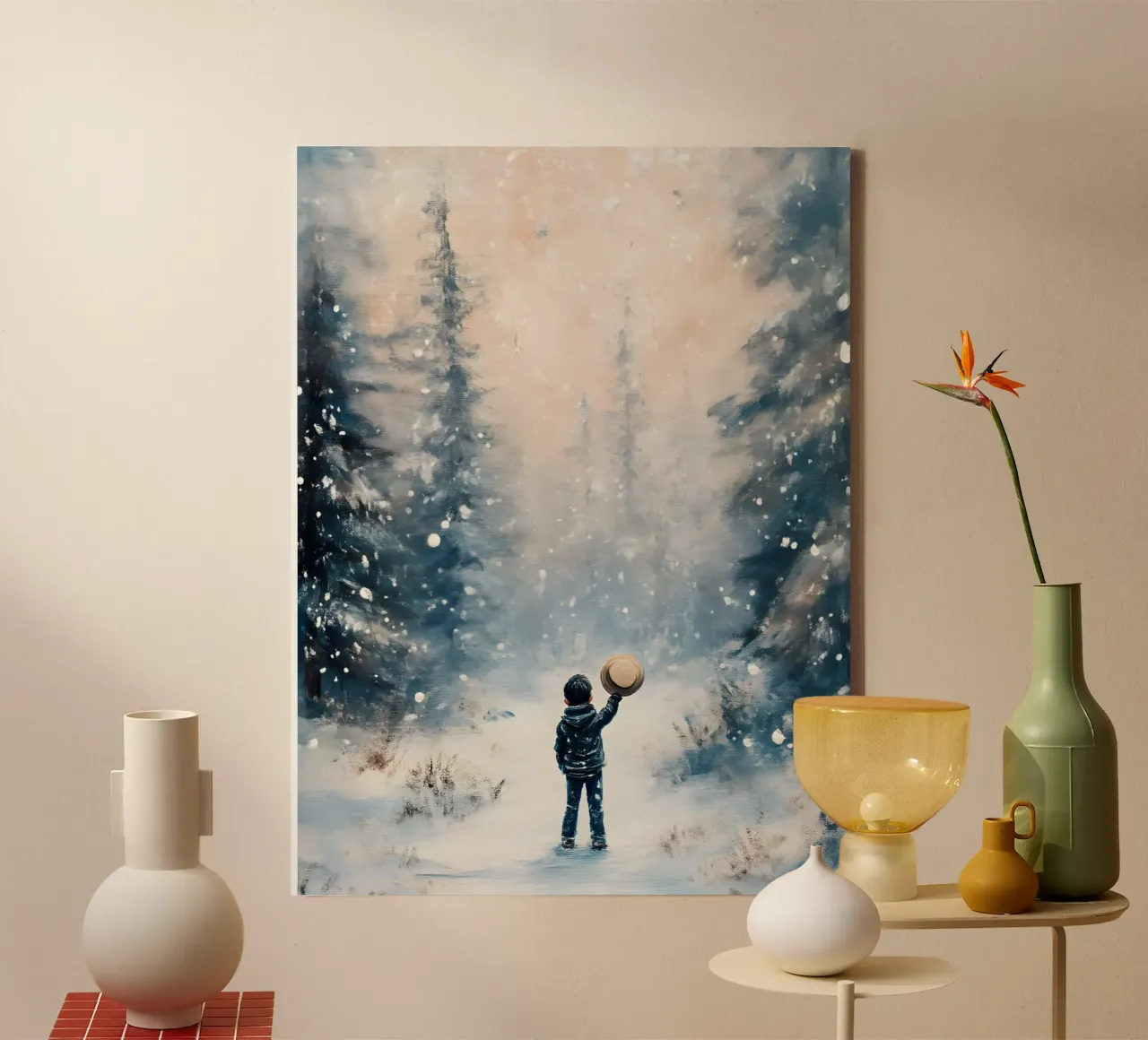 Christmas Magic Forest | Winter Art Print canvas with Floater frame by Studio Vibe