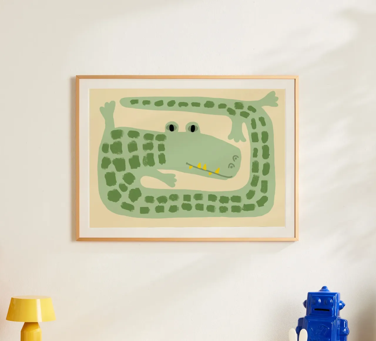 Alligatore carino Arte minimalista giocosa poster da vintagepod