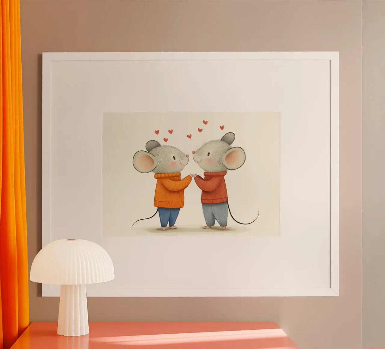 Carino topi coppia amore illustrazione poster poster da vintagepod