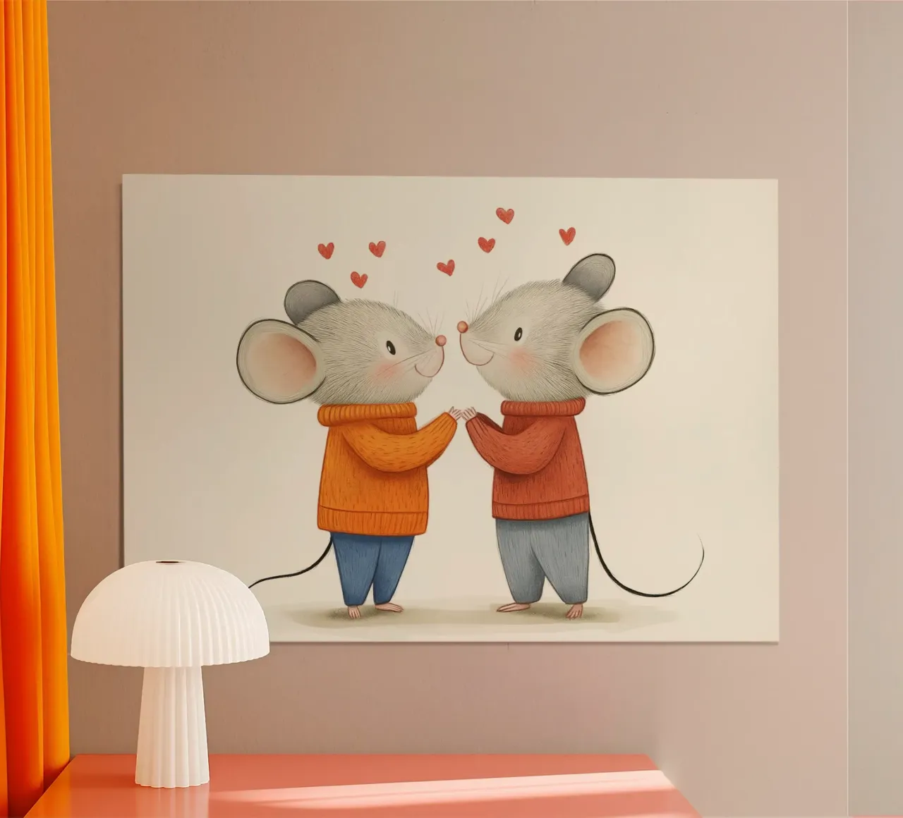 Carino topi coppia amore illustrazione poster poster da vintagepod