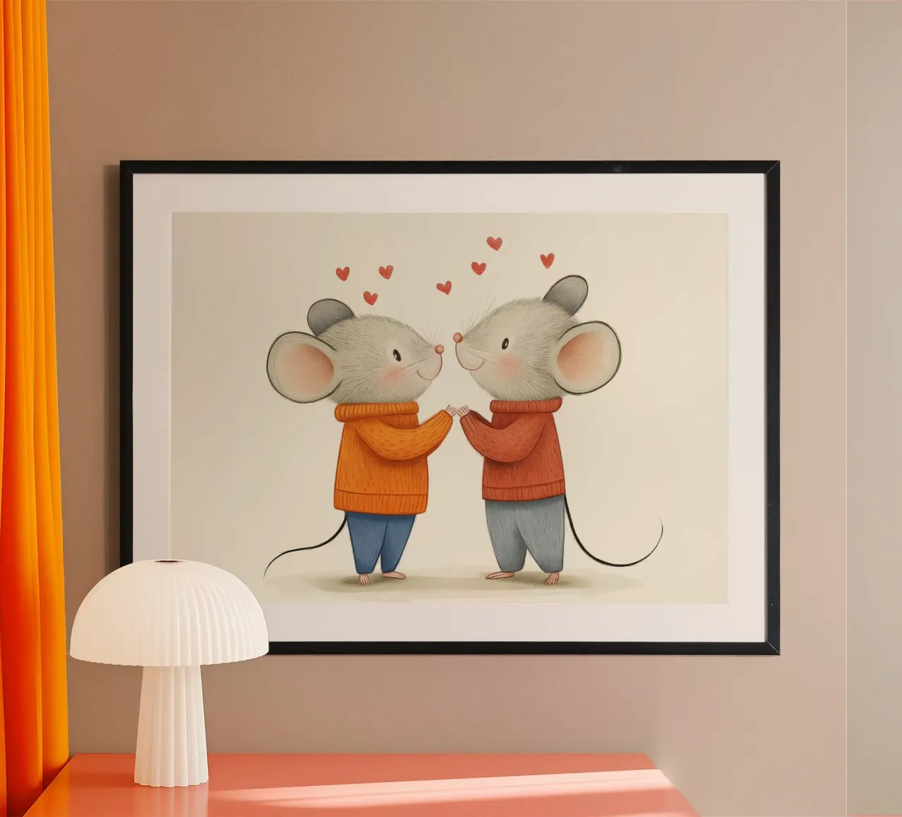 Carino topi coppia amore illustrazione poster poster da vintagepod