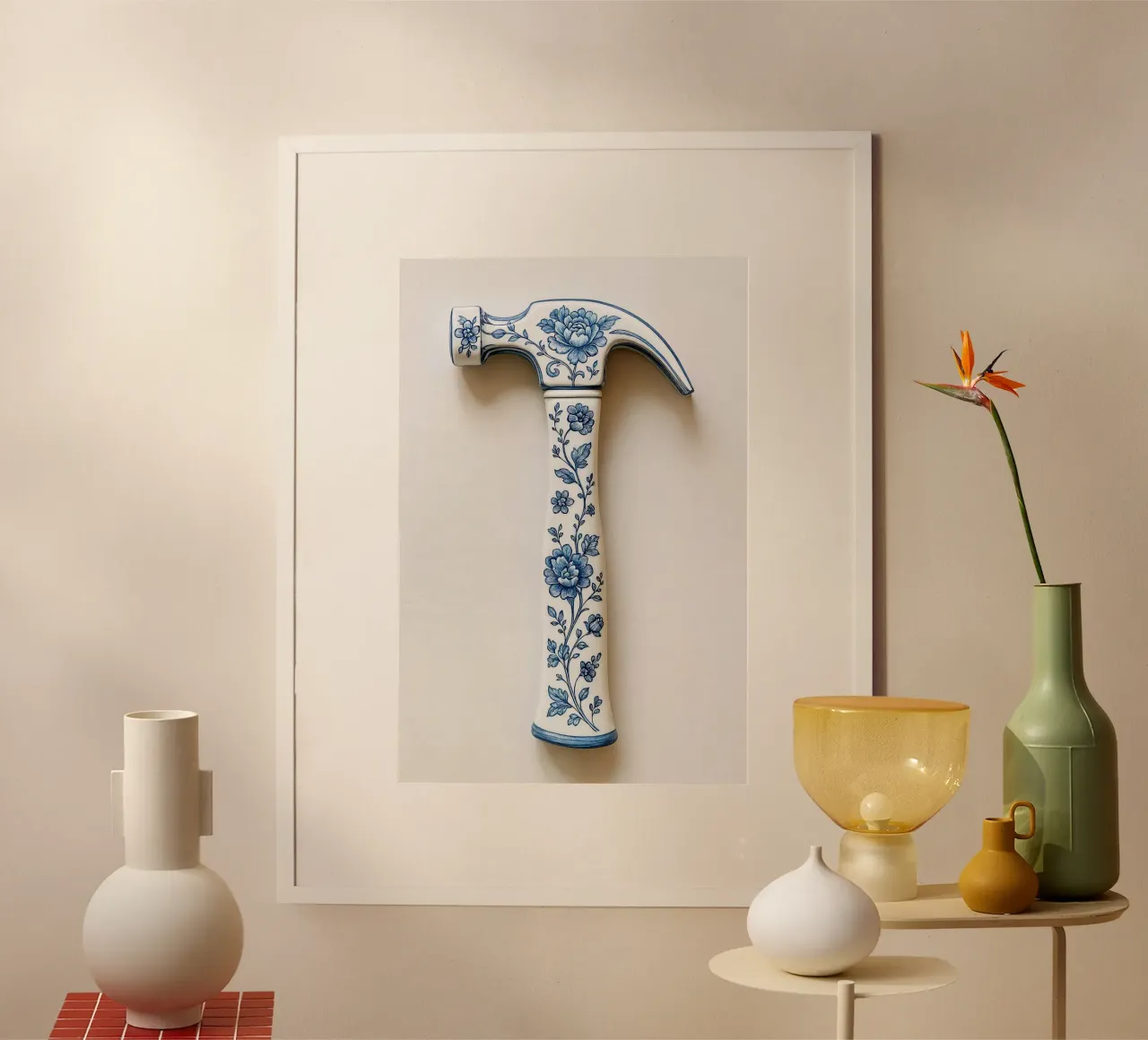 Delft porcelain hammer - art poster with design irritation poster by KUNSTstück