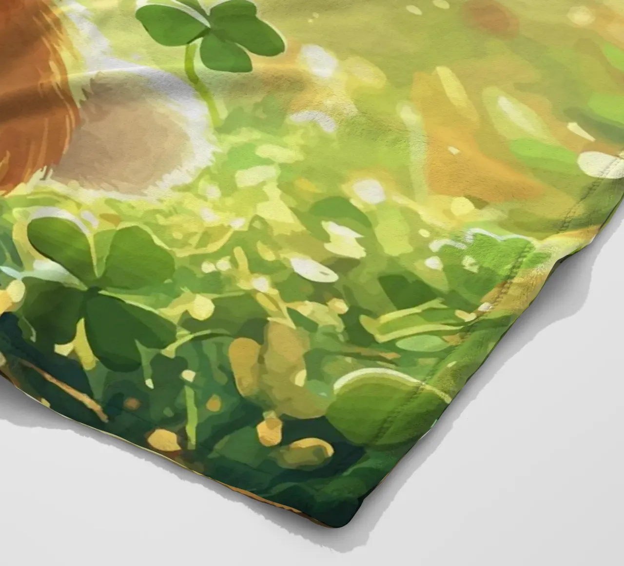 Coniglio portafortuna con oro e trifoglio coperta in pile da pixelbull - medieval art and more