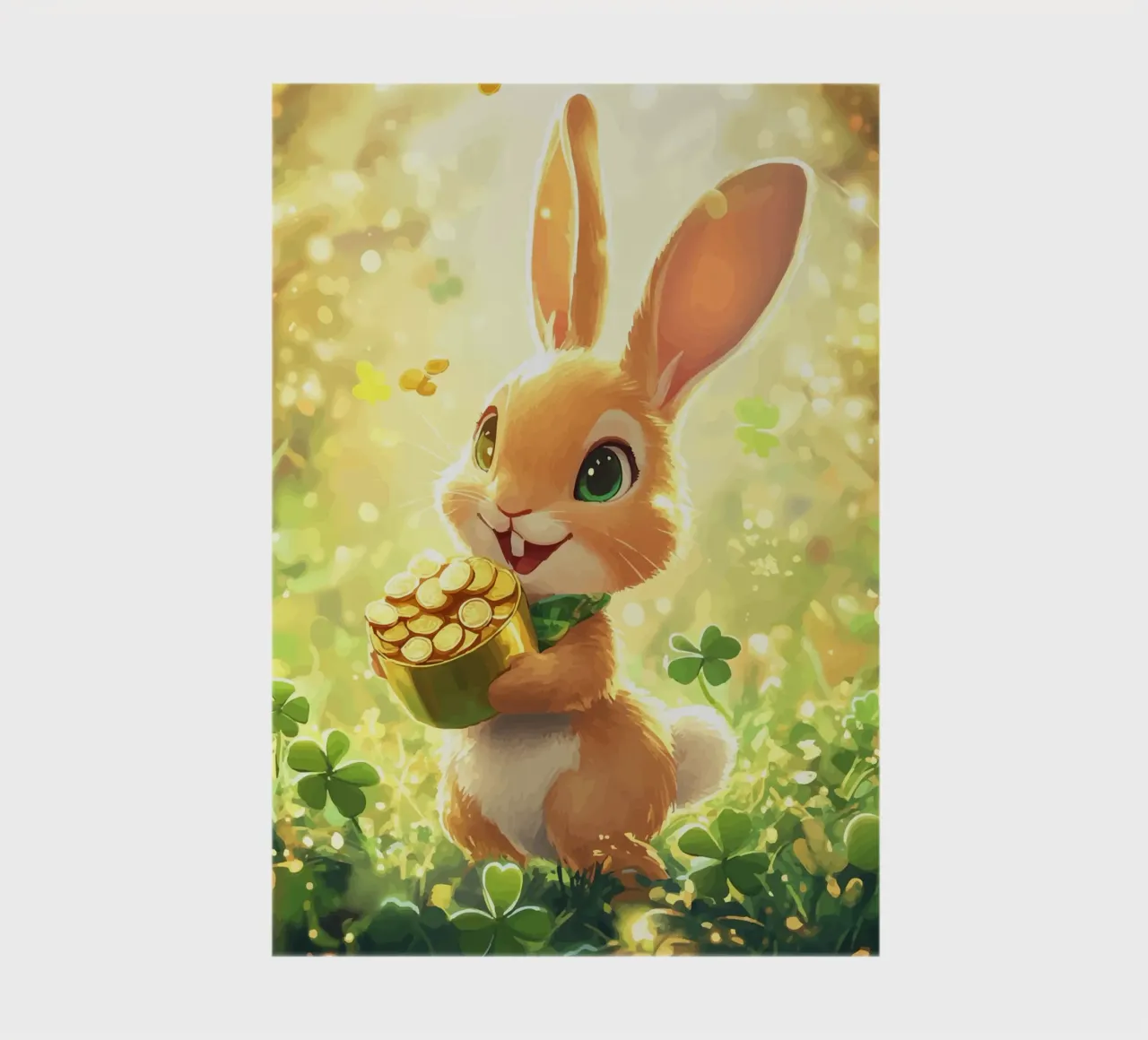 Lucky rabbit with gold and clover notebook by pixelbull - medieval art and more