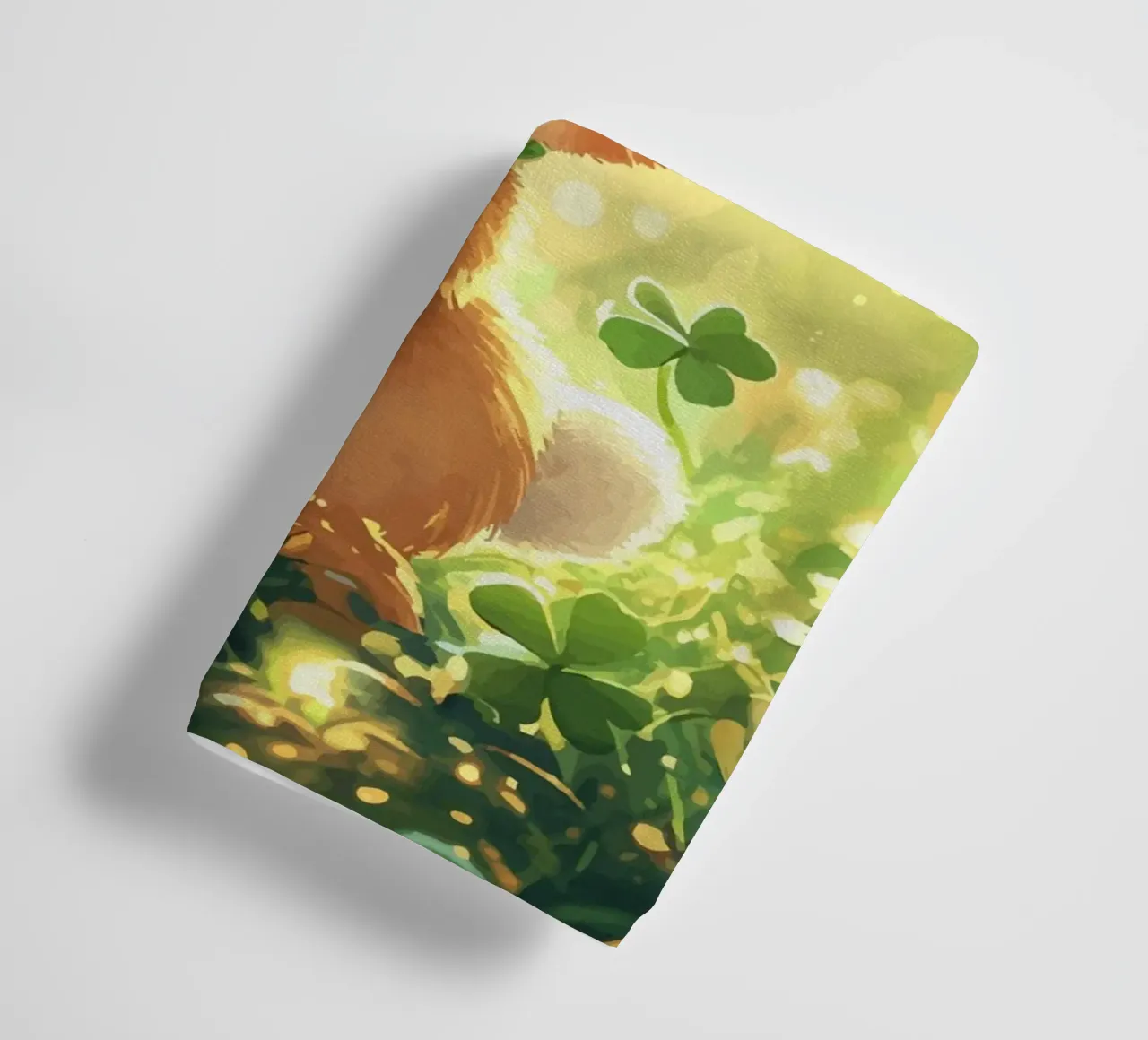 Lucky rabbit with gold and clover towel by pixelbull - medieval art and more