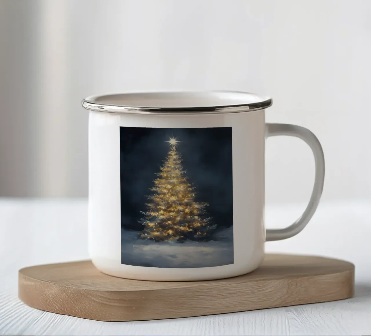 Albero di Natale d'oro | Albero di Natale d'arte tazza in smalto da Studio Vibe