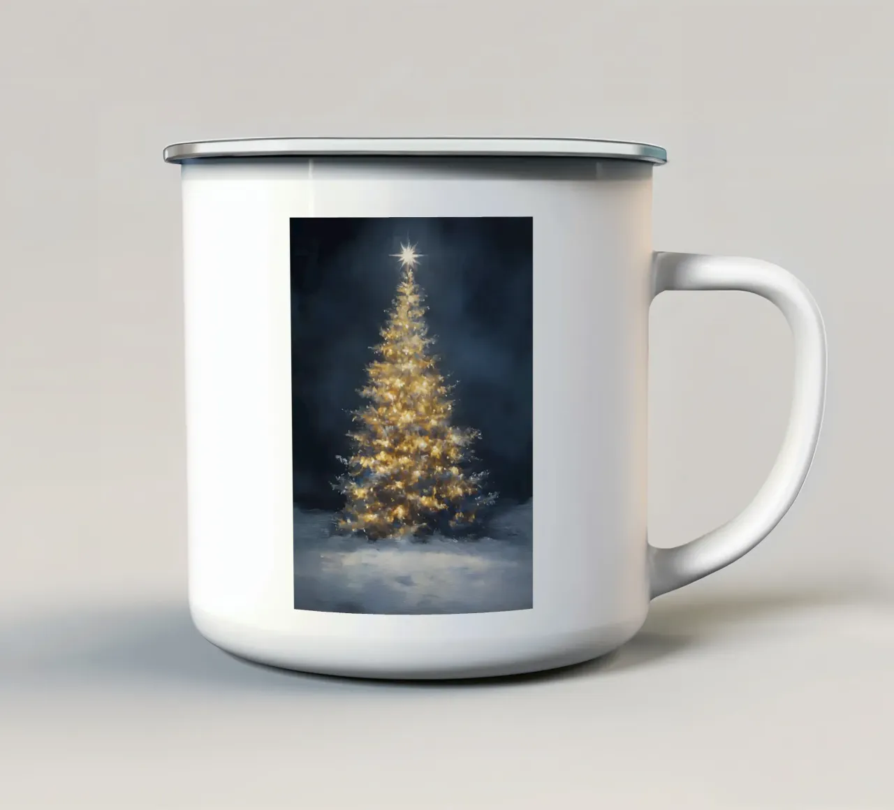 Albero di Natale d'oro | Albero di Natale d'arte tazza in smalto da Studio Vibe