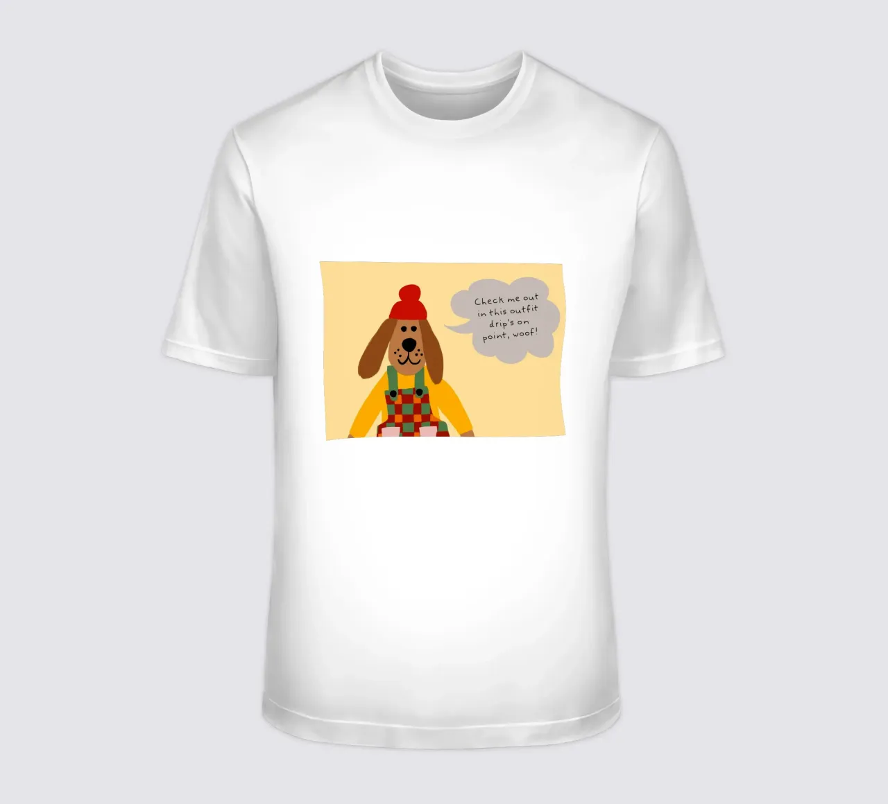 Poster del cane in salopette "Drip's on Point t-shirt da vintagepod