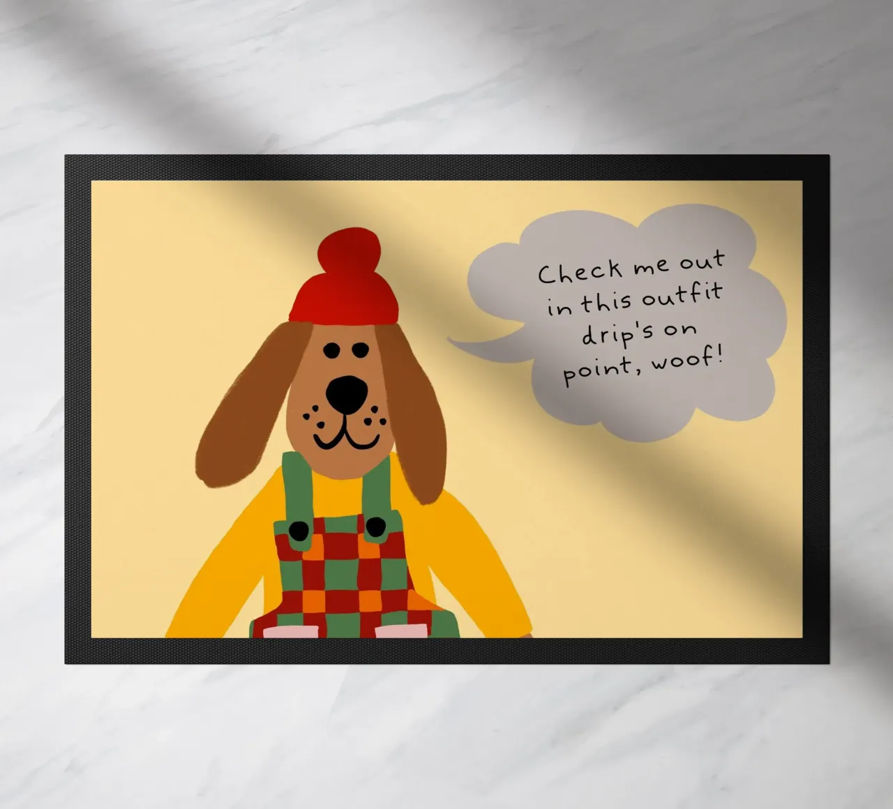 Poster del cane in salopette "Drip's on Point zerbino da vintagepod