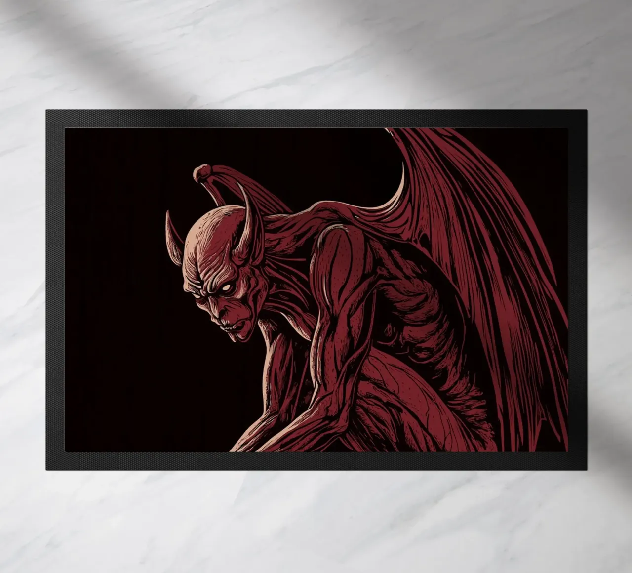 Gargoyle su una colonna gotica zerbino da pixelbull - medieval art and more
