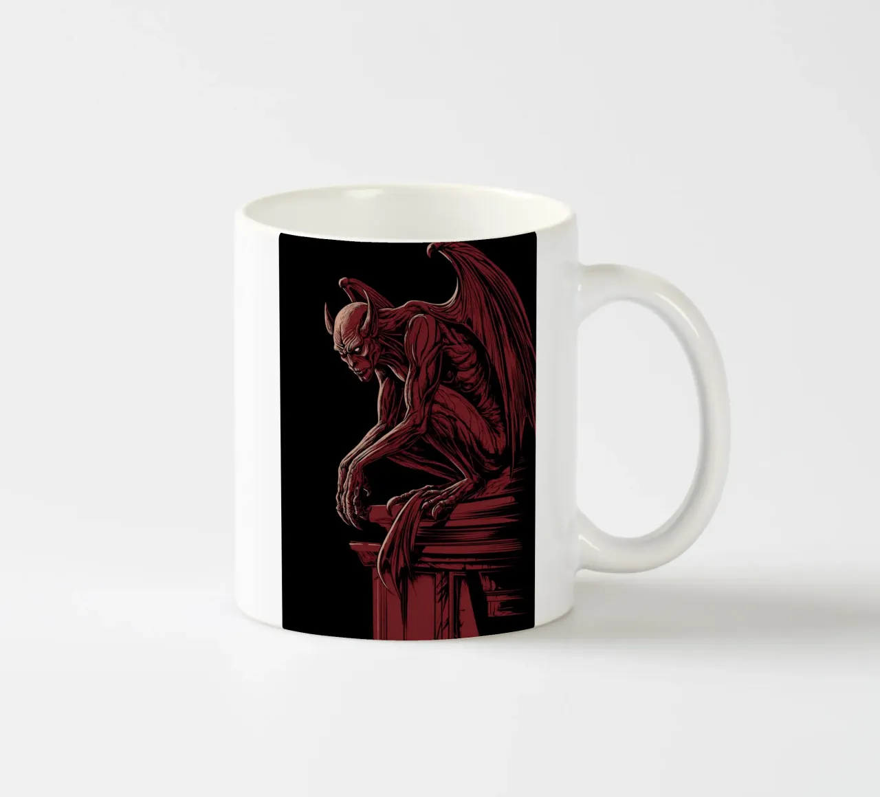 Gargoyle su una colonna gotica tazza in ceramica da pixelbull - medieval art and more