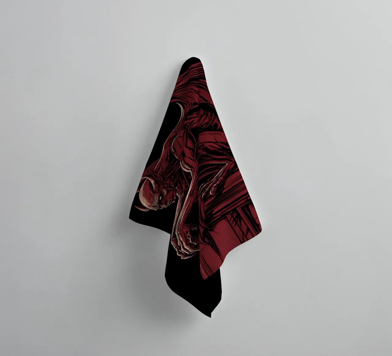 Gargoyle on a Gothic column towel by pixelbull - medieval art and more