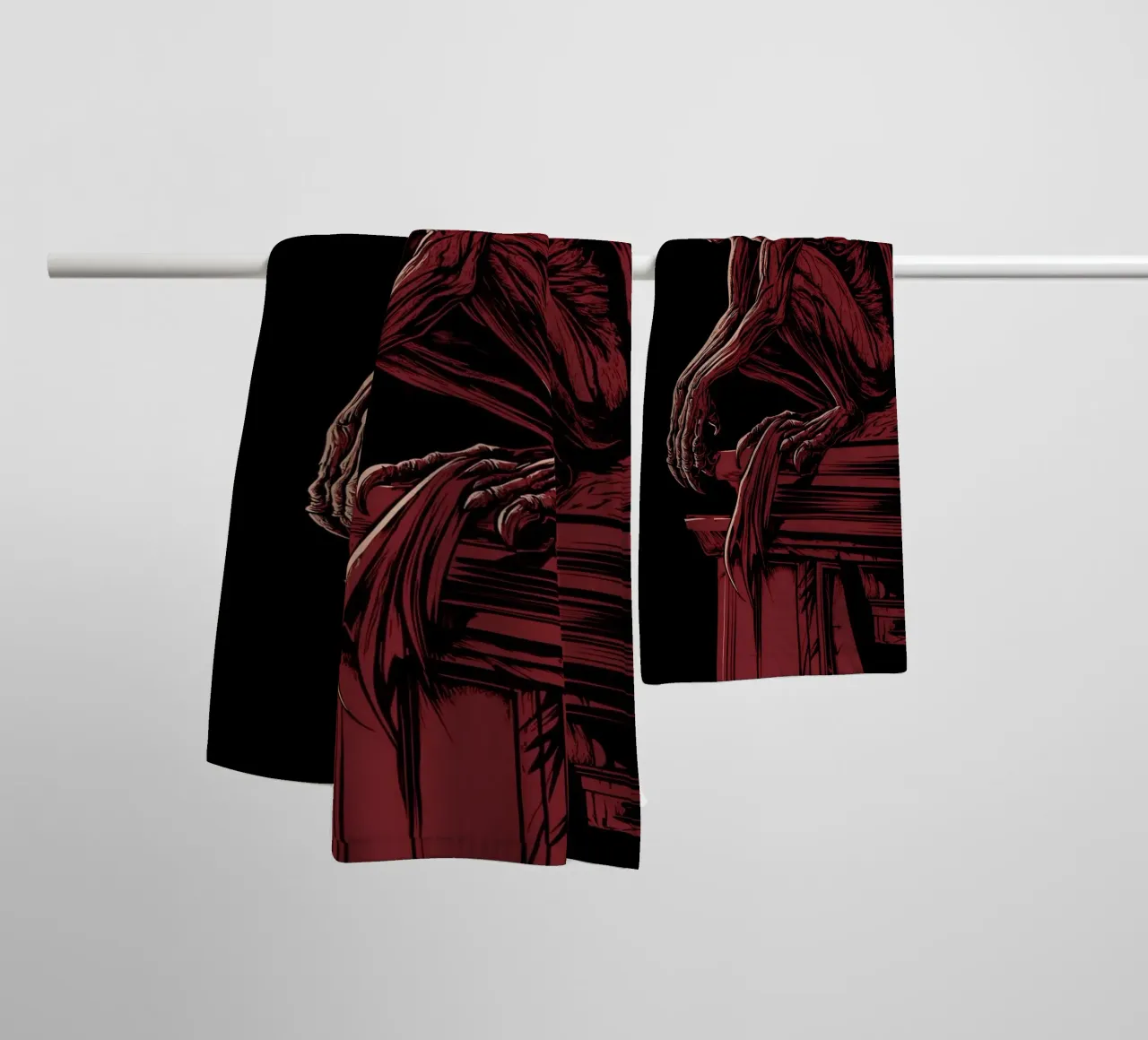Gargoyle on a Gothic column towel by pixelbull - medieval art and more