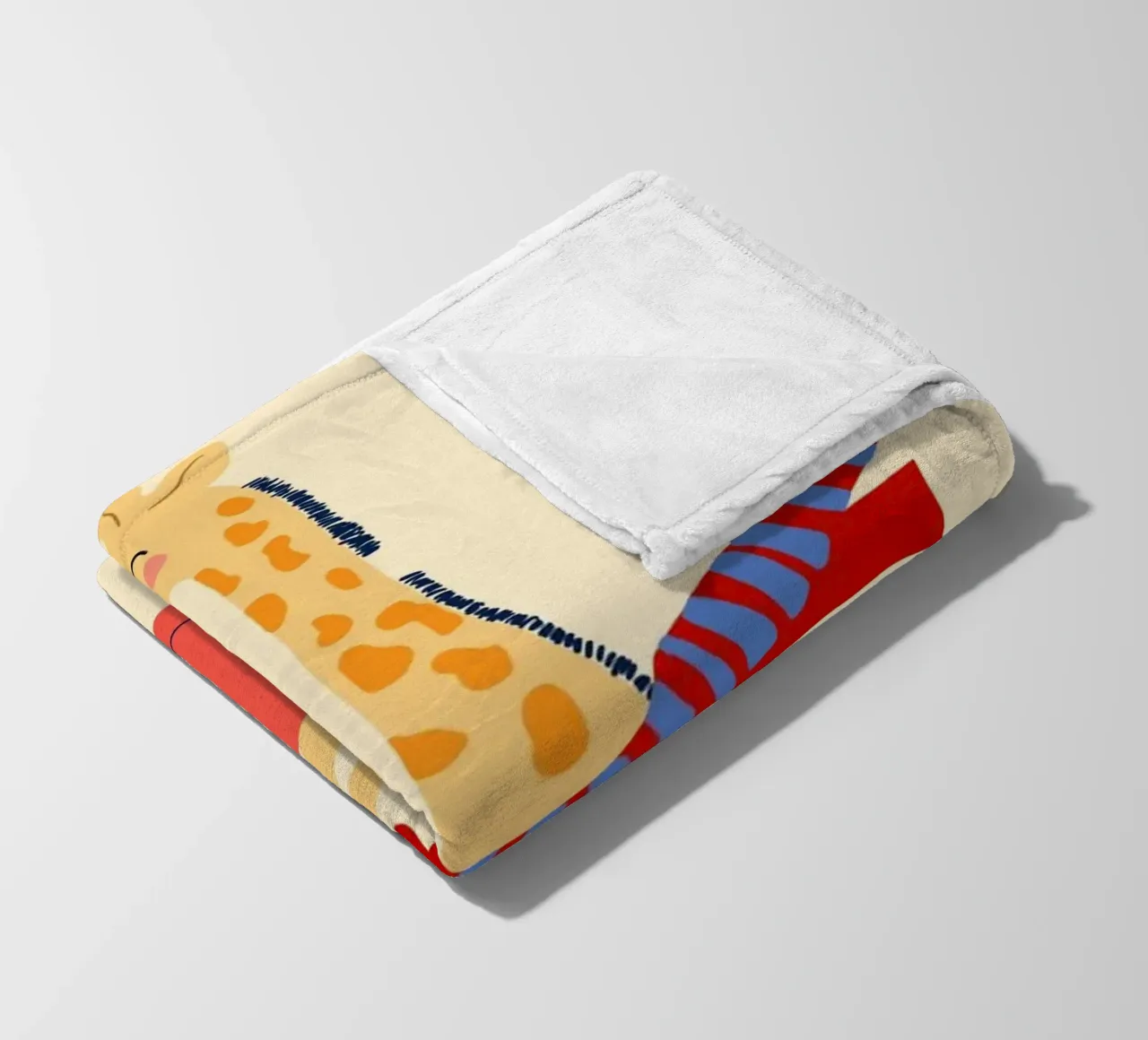 Simpatica giraffa in auto con sciarpa coperta in pile da vintagepod