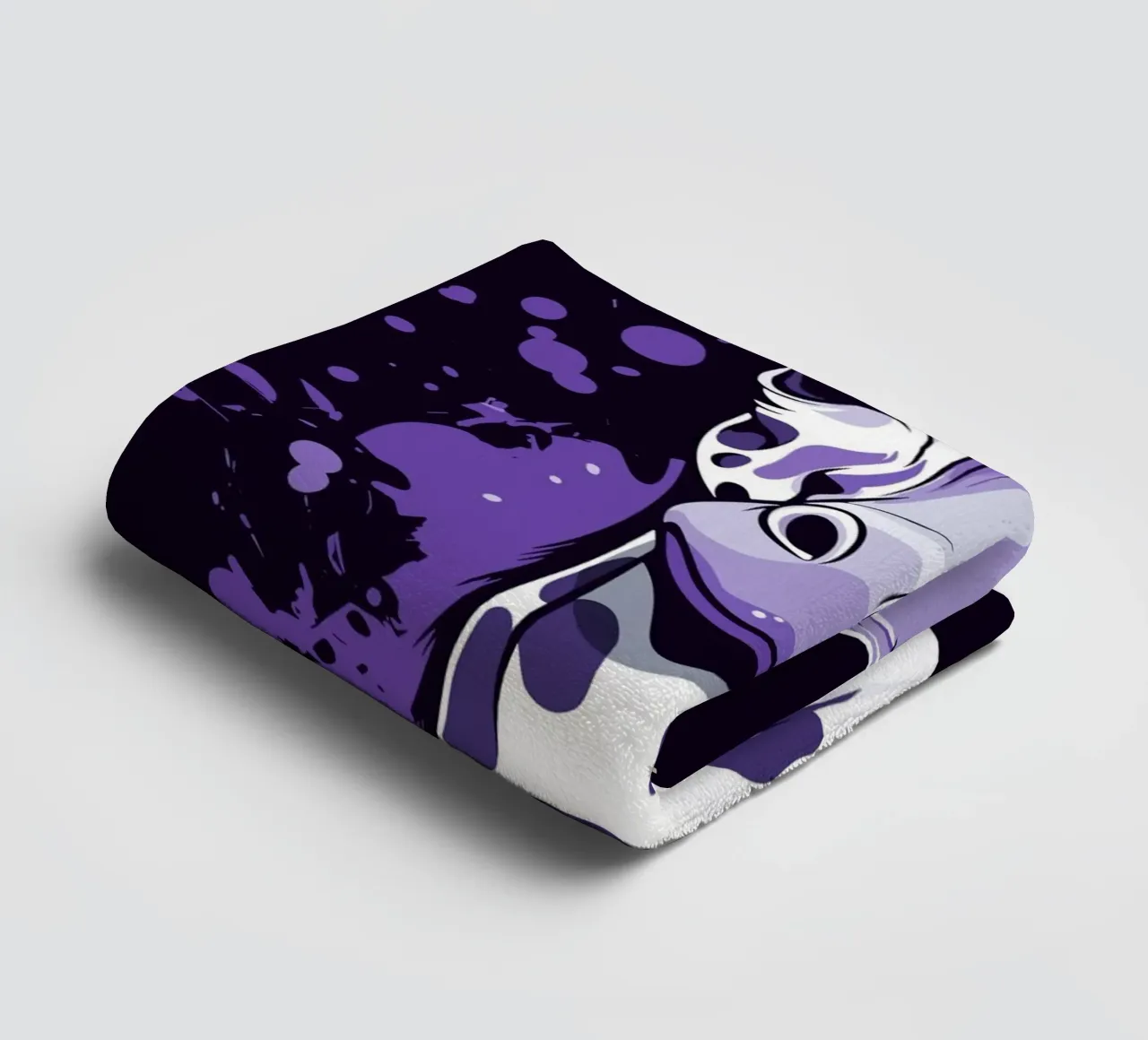 Giraffa viola in stile pop art splatter asciugamano da bagno da pixelbull - medieval art and more