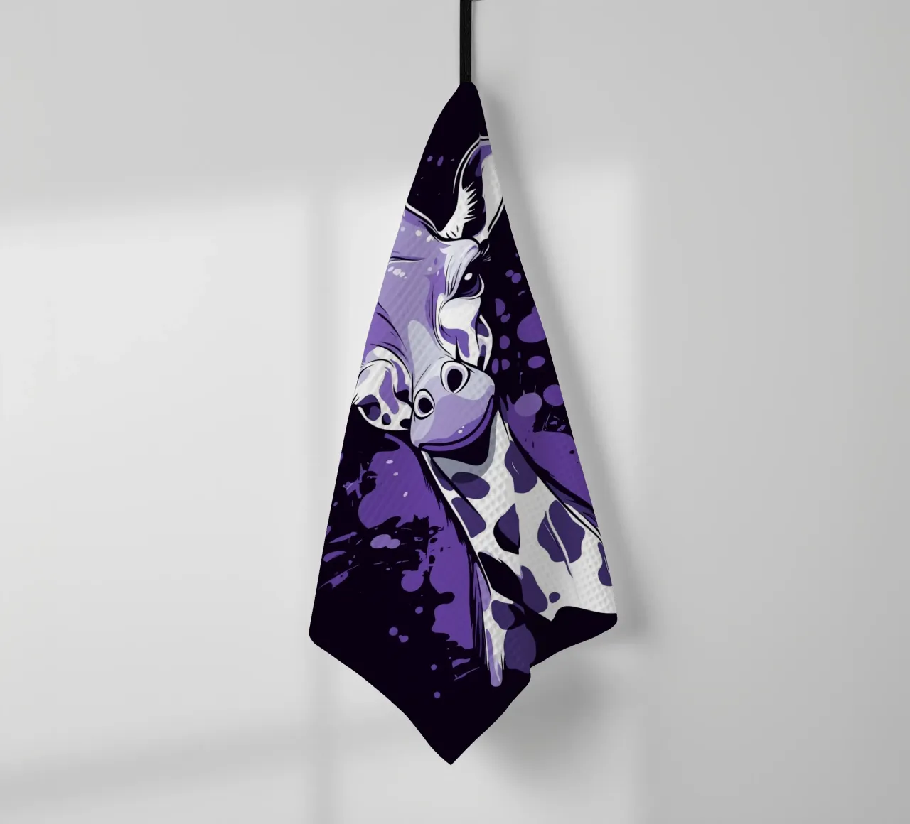 Girafe violette en style pop art éclaboussé torchon de pixelbull - medieval art and more