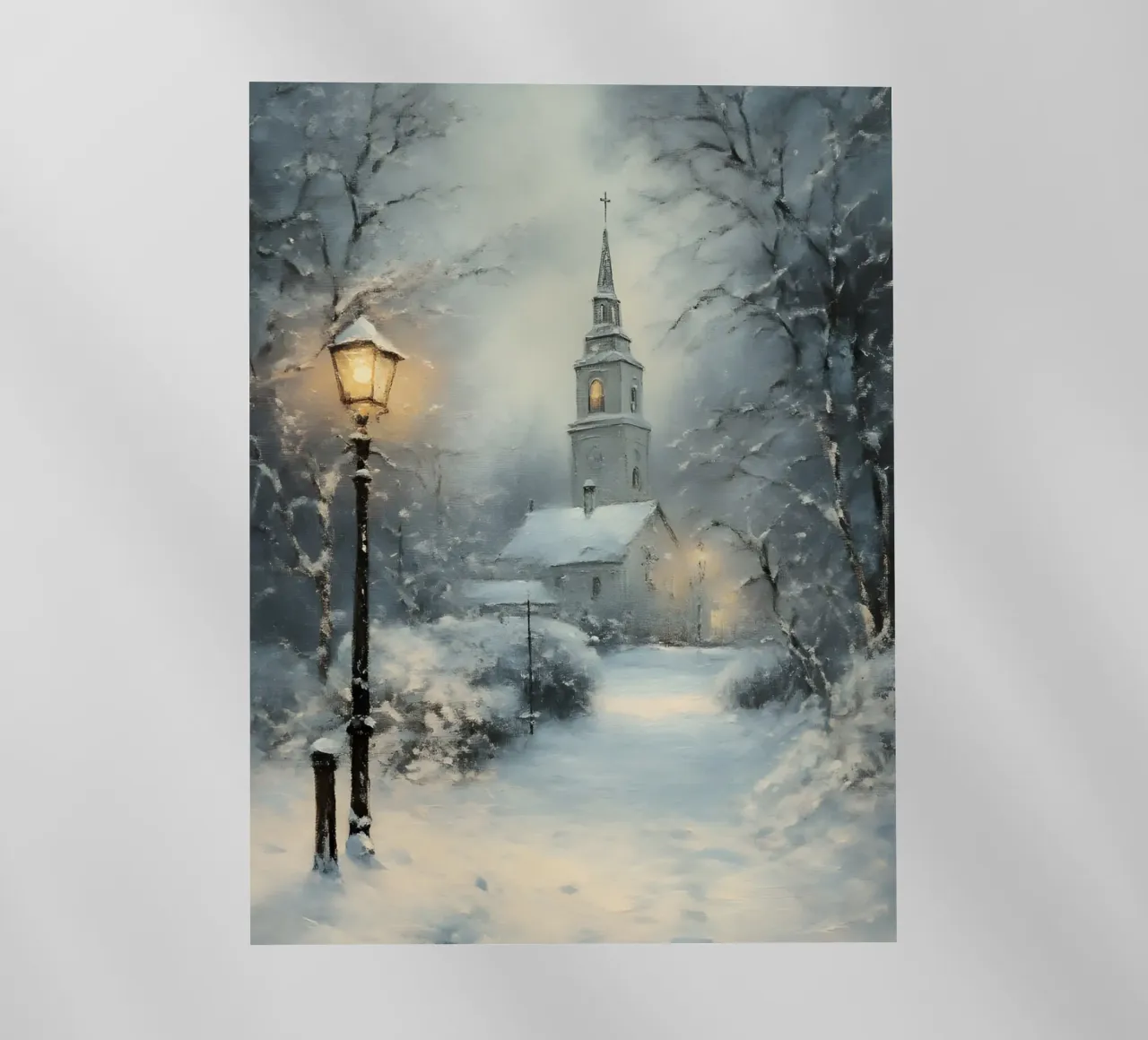 Chiesa invernale nella neve pellicola backlit da Studio Vibe