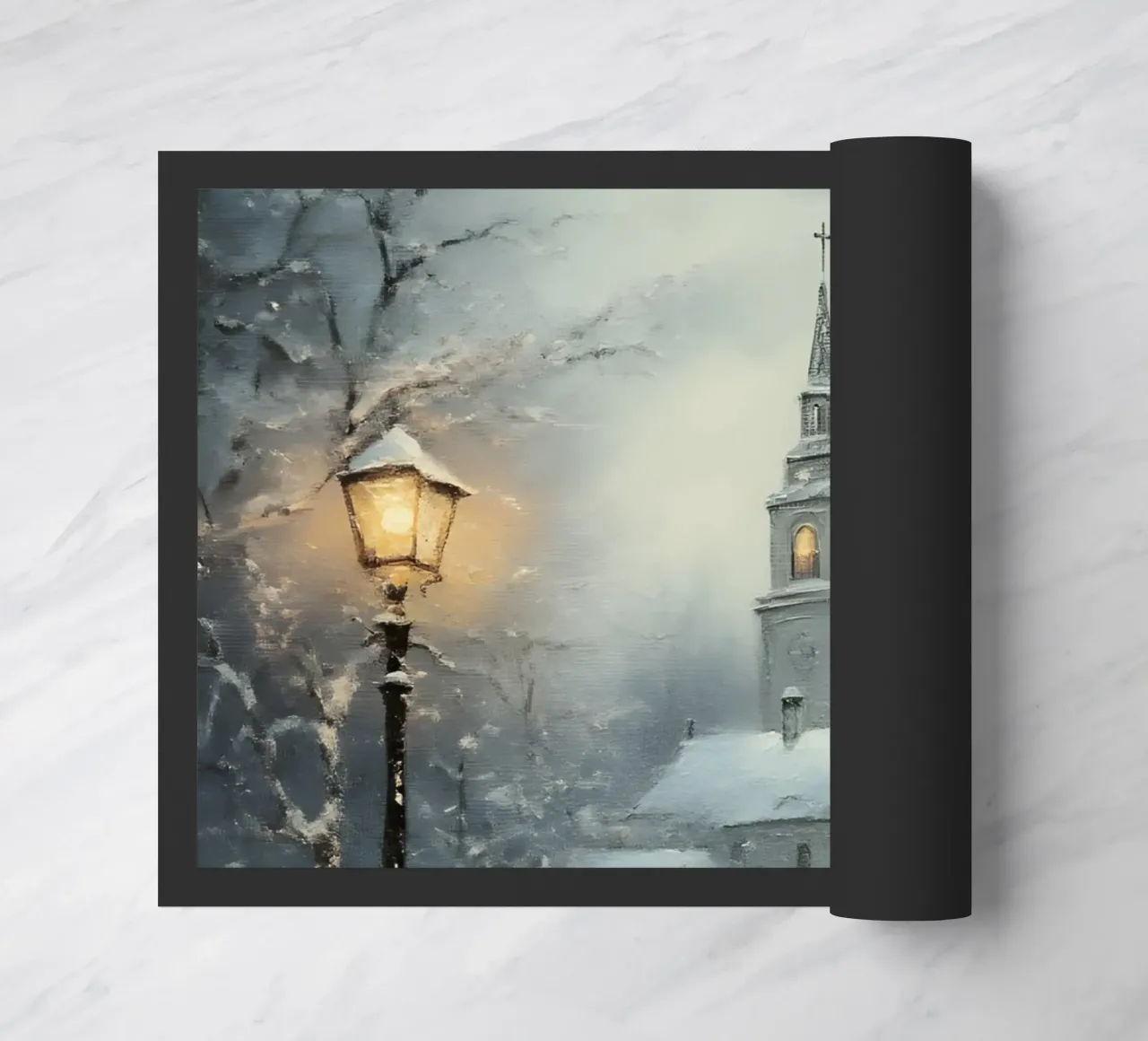 Chiesa invernale nella neve zerbino da Studio Vibe