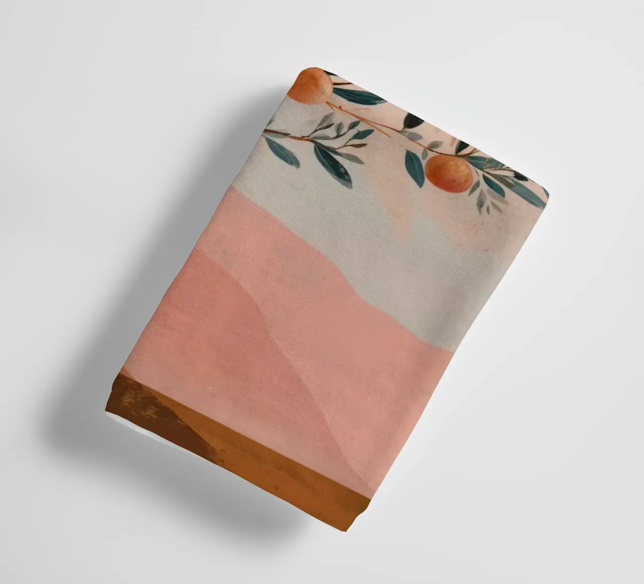 Orange Tree and Golden Moon Boho Botanical Art Print towel by Gentle Echoes Art