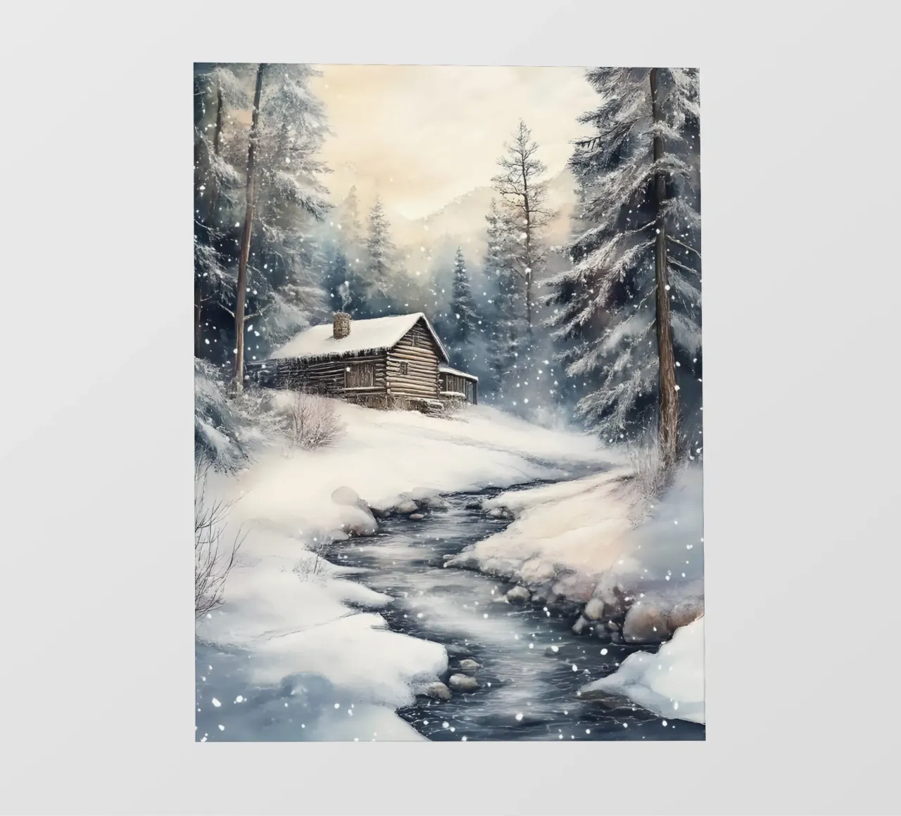 Rifugio invernale nella foresta innevata telo in pvc da Studio Vibe
