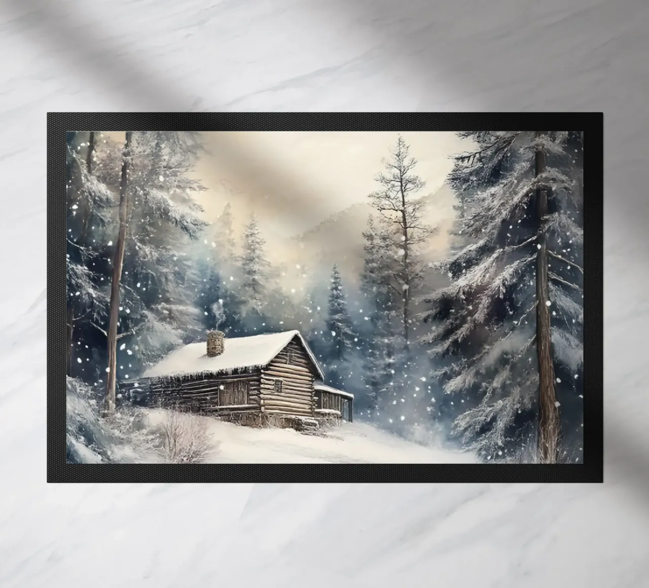 Rifugio invernale nella foresta innevata zerbino da Studio Vibe