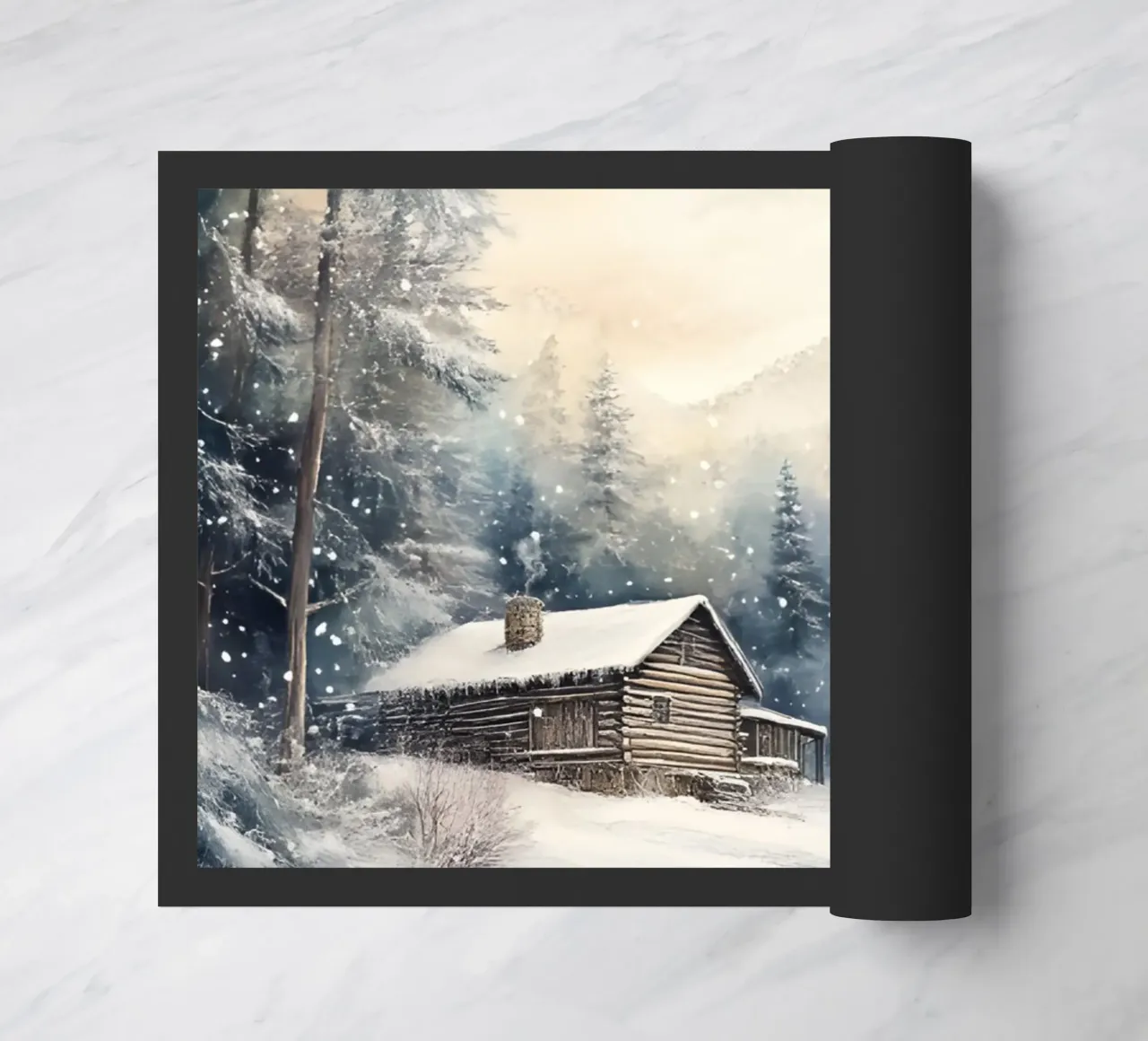 Rifugio invernale nella foresta innevata zerbino da Studio Vibe