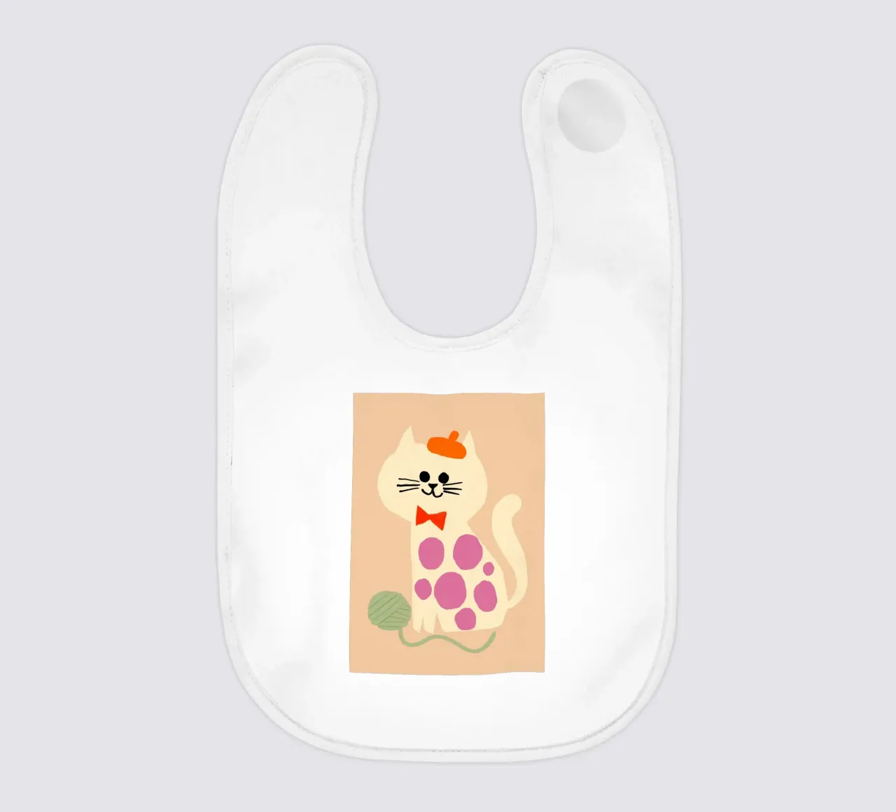Simpatico gatto francese con berretto e papillon bavaglino da vintagepod