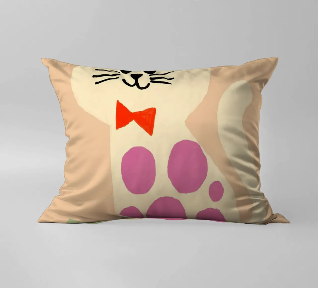Simpatico gatto francese con berretto e papillon cuscino da vintagepod