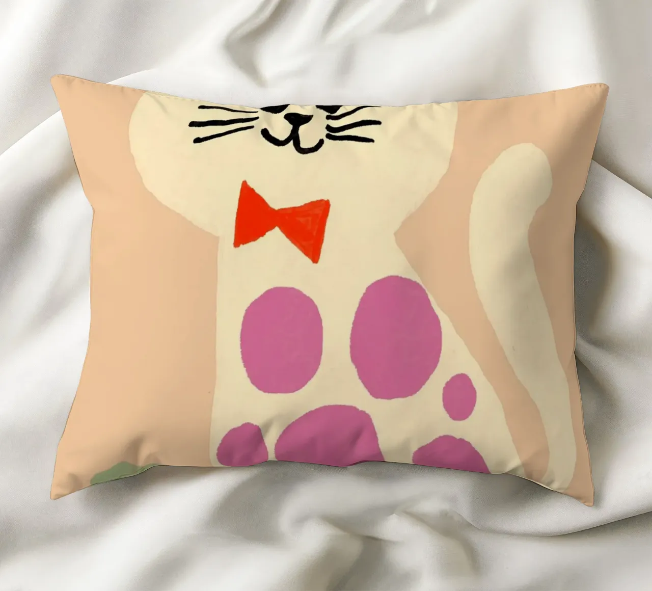 Simpatico gatto francese con berretto e papillon cuscino da vintagepod