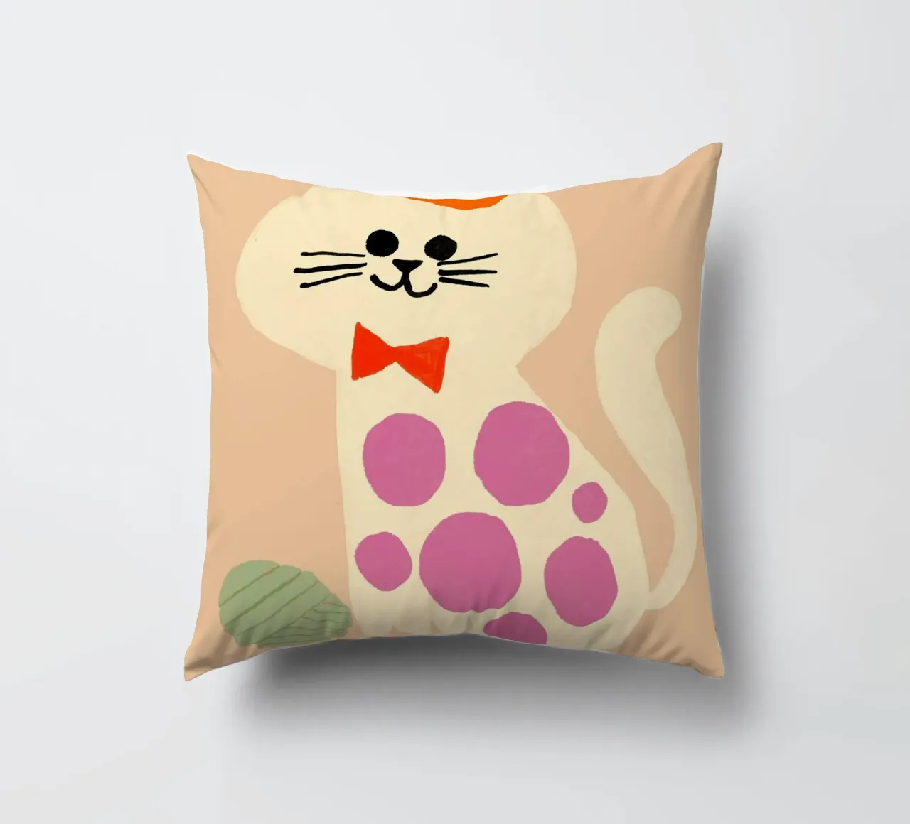 Simpatico gatto francese con berretto e papillon cuscino da vintagepod