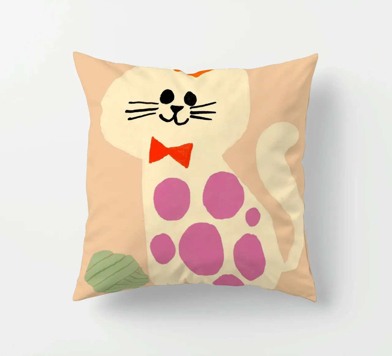Simpatico gatto francese con berretto e papillon cuscino da vintagepod