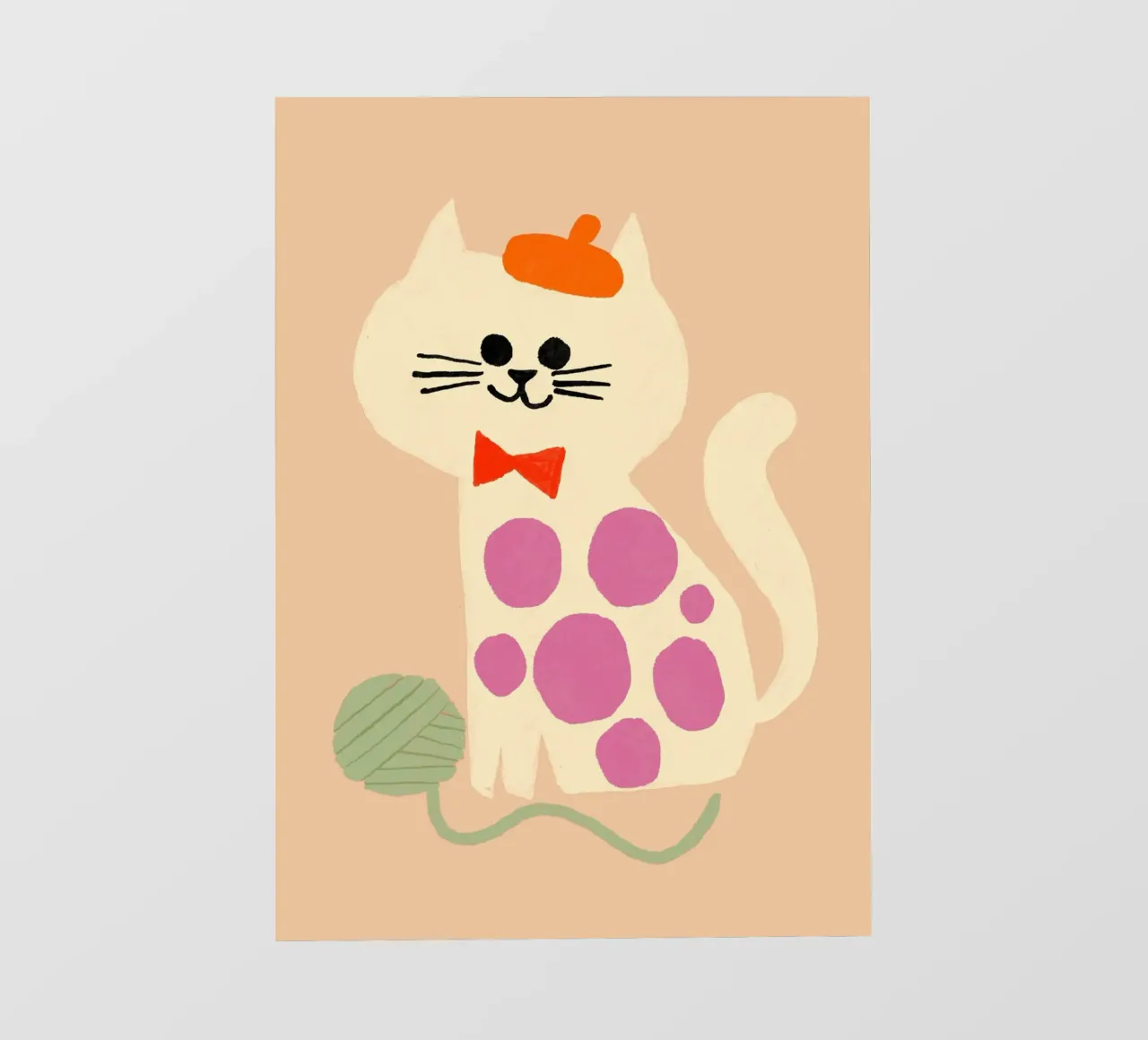 Simpatico gatto francese con berretto e papillon telo in pvc da vintagepod