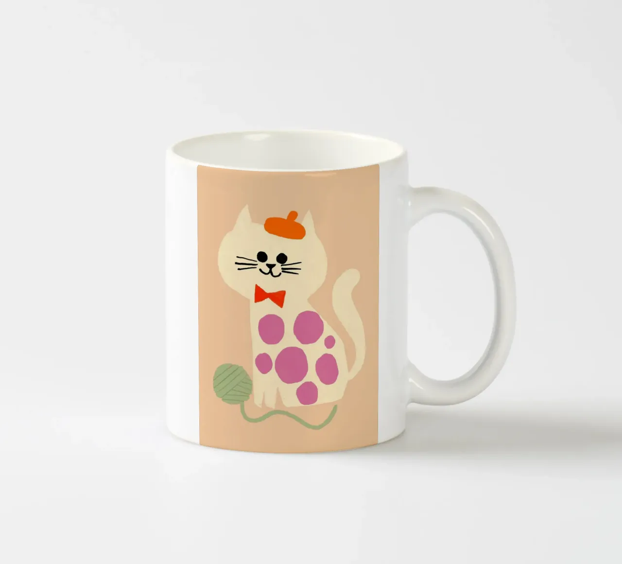 Simpatico gatto francese con berretto e papillon tazza in ceramica da vintagepod