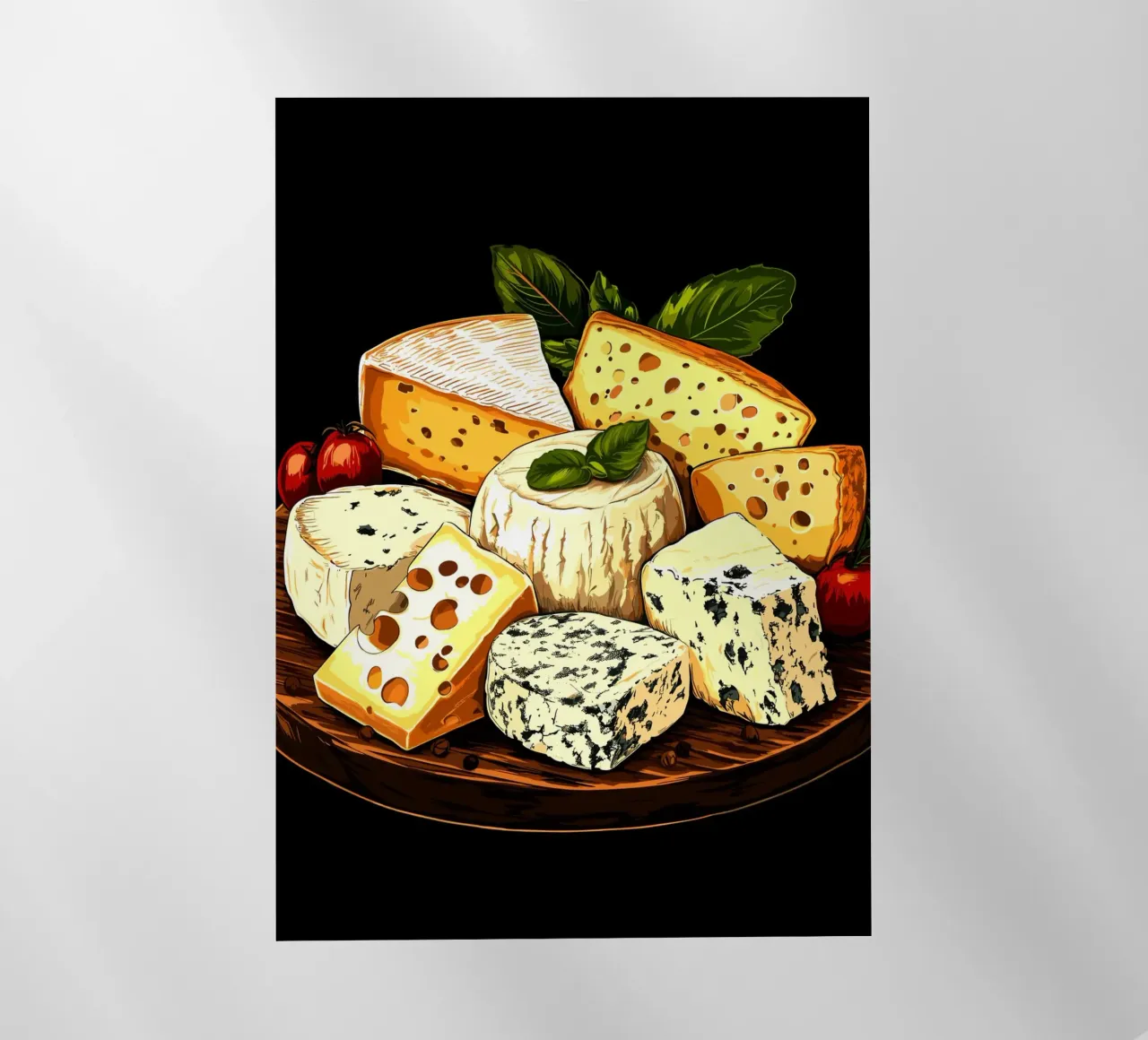 Varietà di formaggi pregiati su una tavola di legno pellicola backlit da pixelbull - medieval art and more