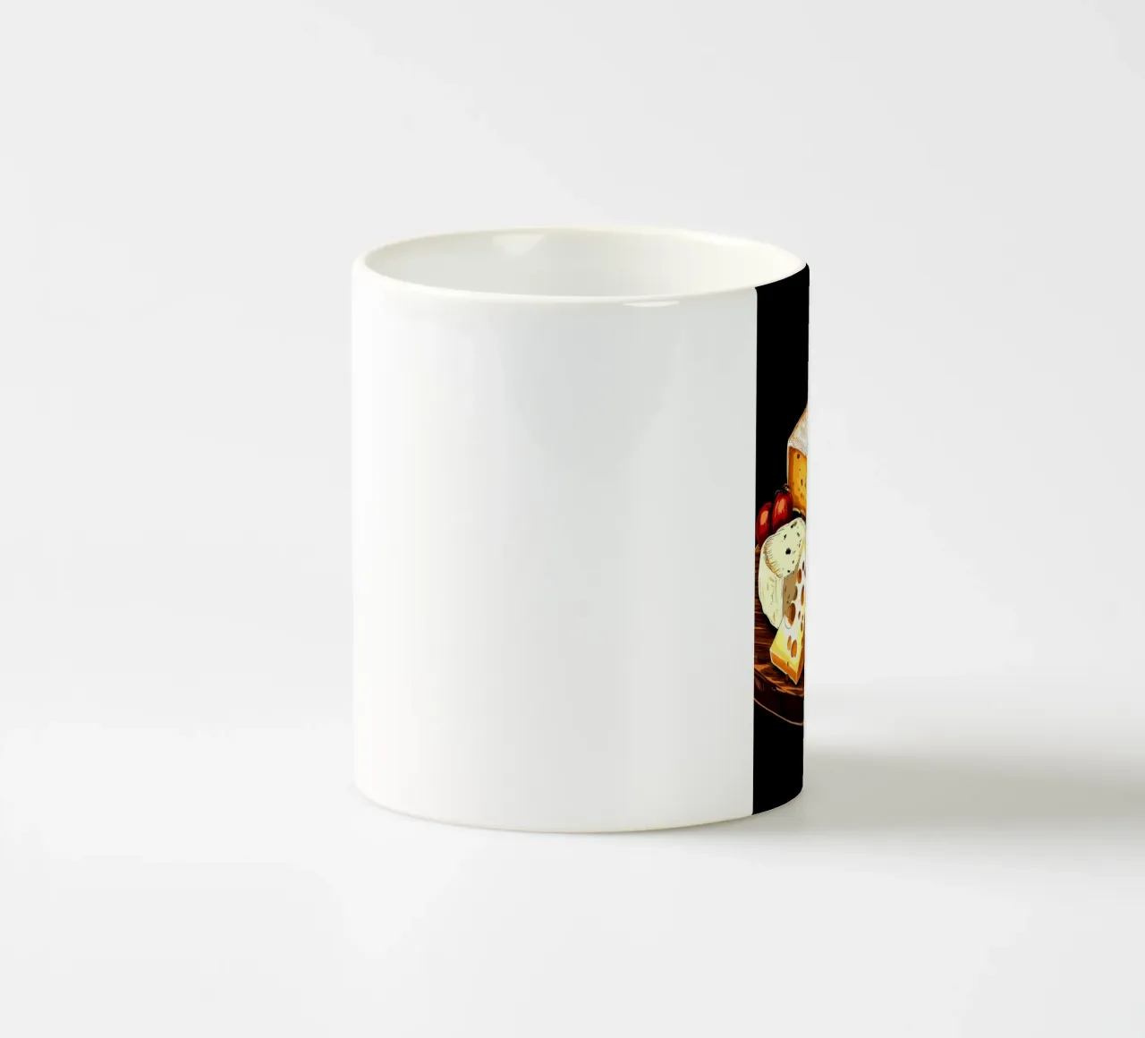 Varietà di formaggi pregiati su una tavola di legno tazza in ceramica da pixelbull - medieval art and more