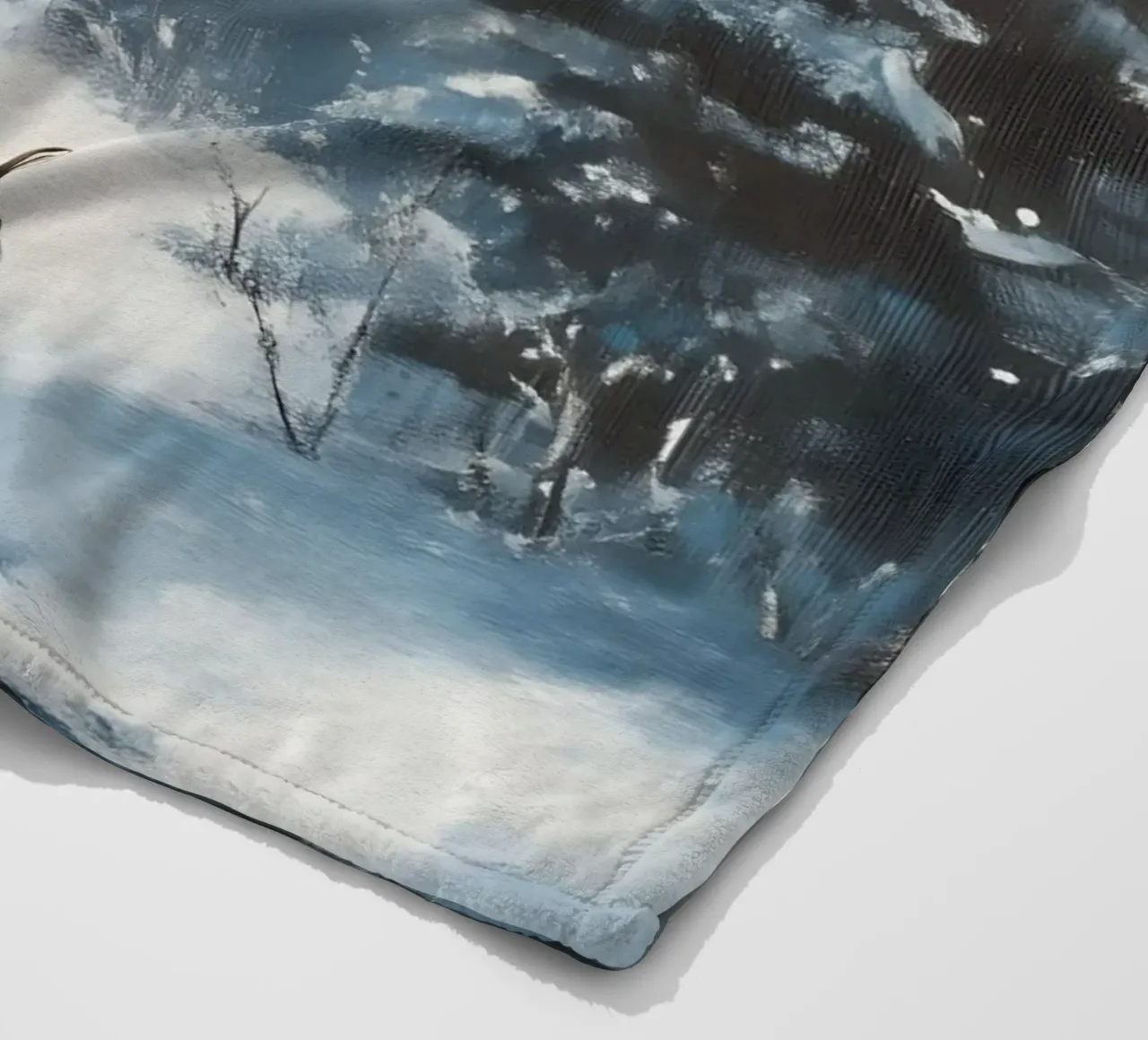 Poster invernale con lepri in una foresta innevata coperta in pile da Studio Vibe