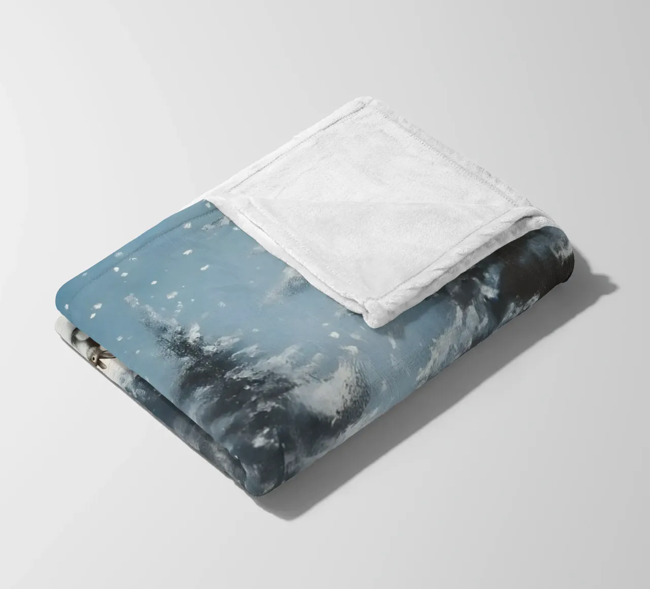 Poster invernale con lepri in una foresta innevata coperta in pile da Studio Vibe