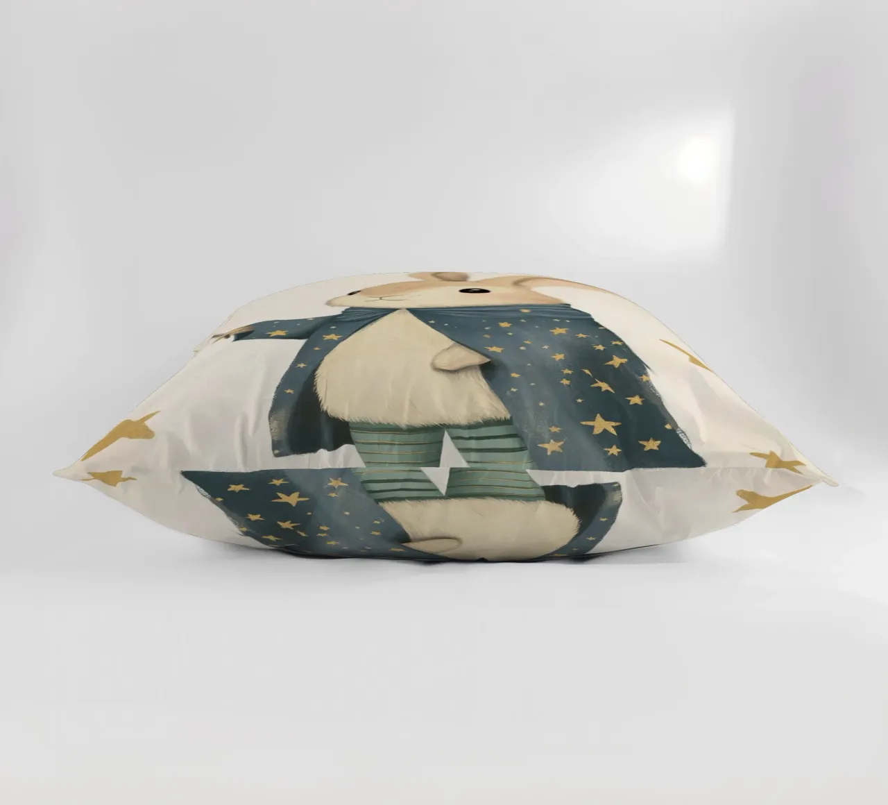 Coniglio magico con bacchetta e stelle cuscino da vintagepod