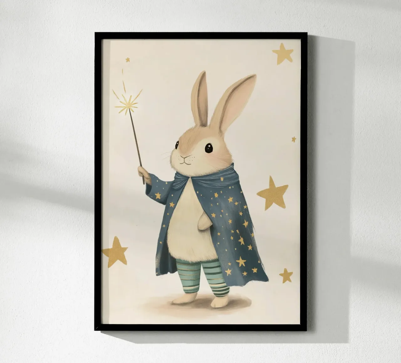 Lapin magique avec baguette et étoiles poster de vintagepod