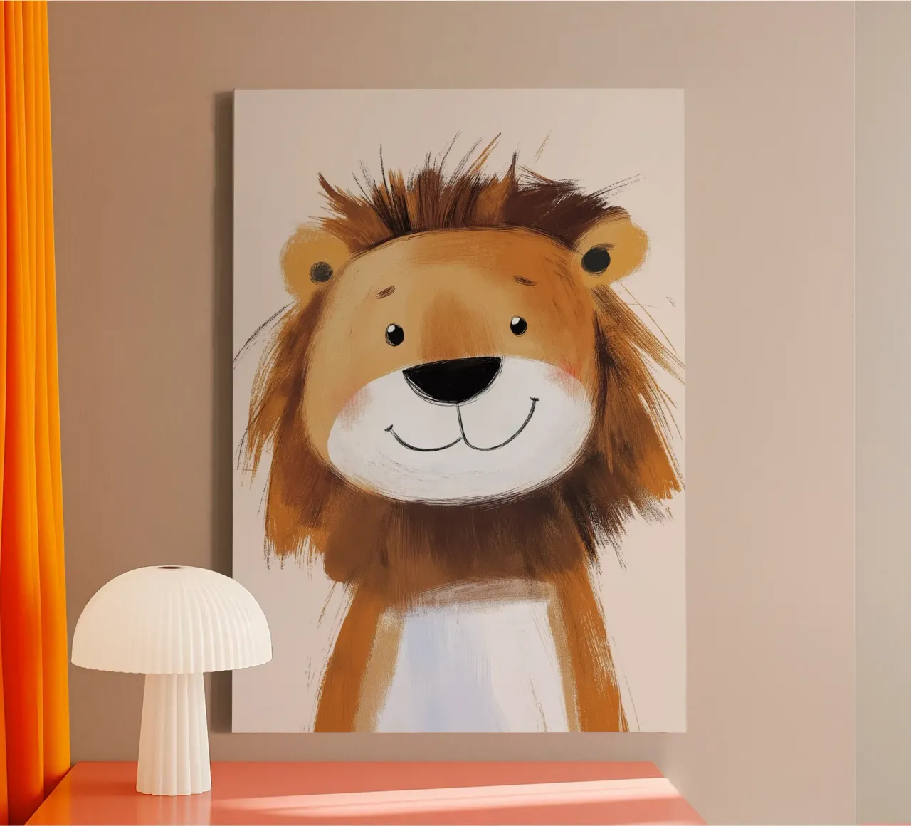 Poster per la cameretta di un tenero cucciolo di leone tela con Cornice a cassetta da vintagepod