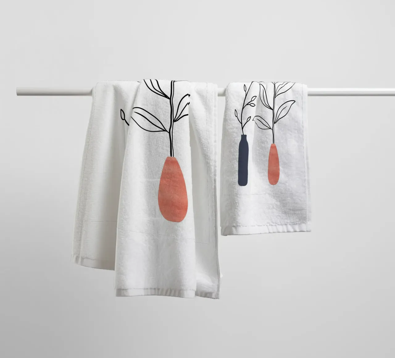 Vase 2 - Linienzeichnung asciugamano da bagno da BAINAI