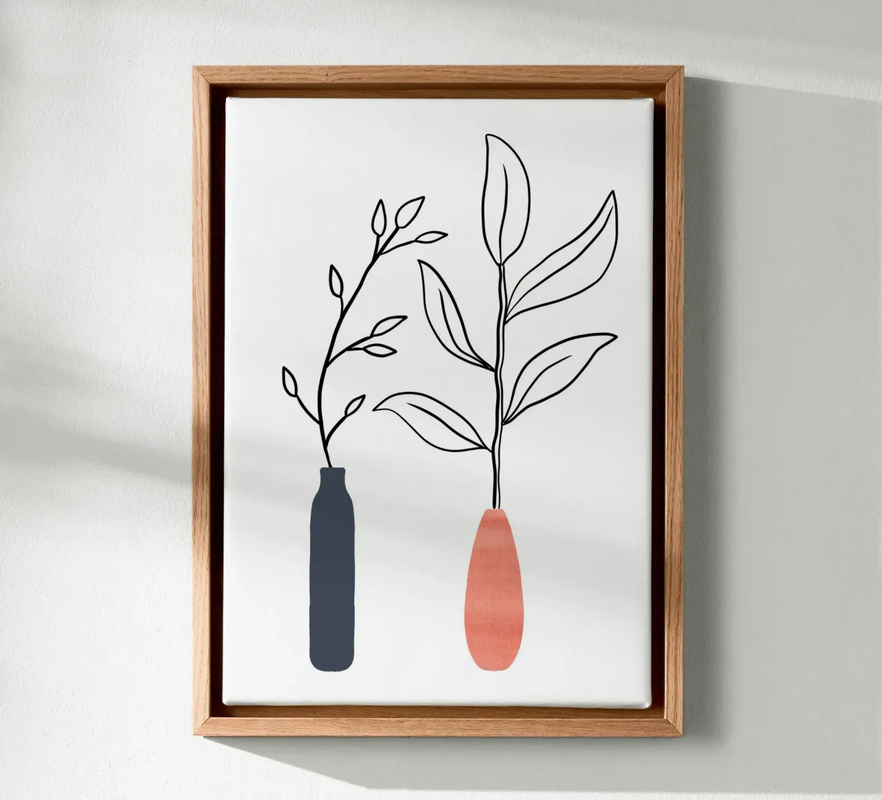 Vase 2 - Linienzeichnung tela con Cornice a cassetta da BAINAI
