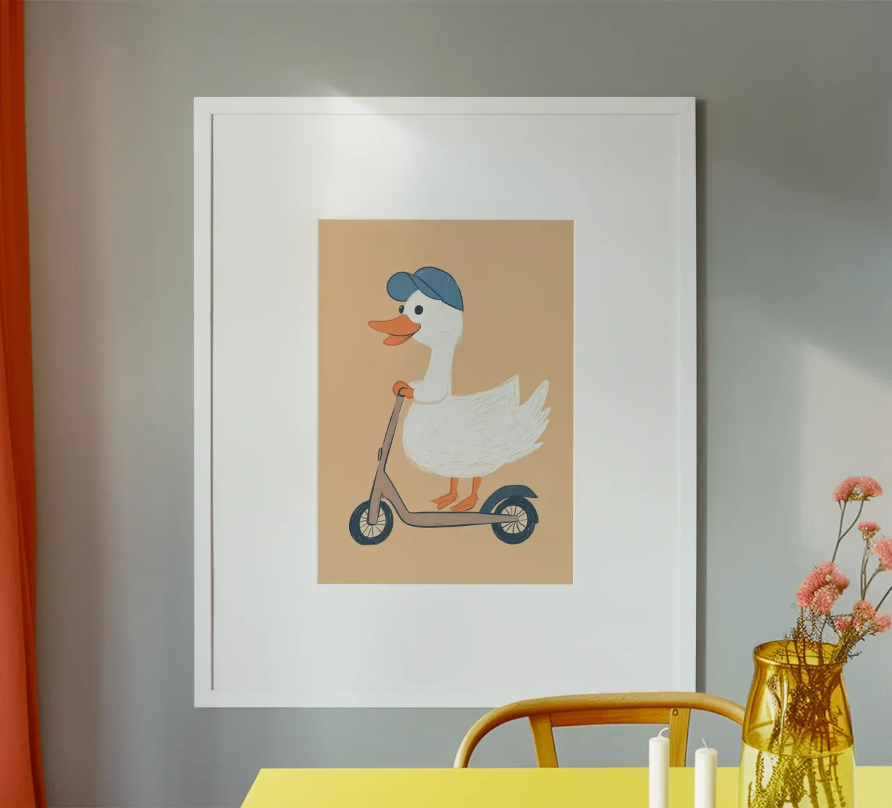 Oca in monopattino Poster artistico stravagante poster da vintagepod
