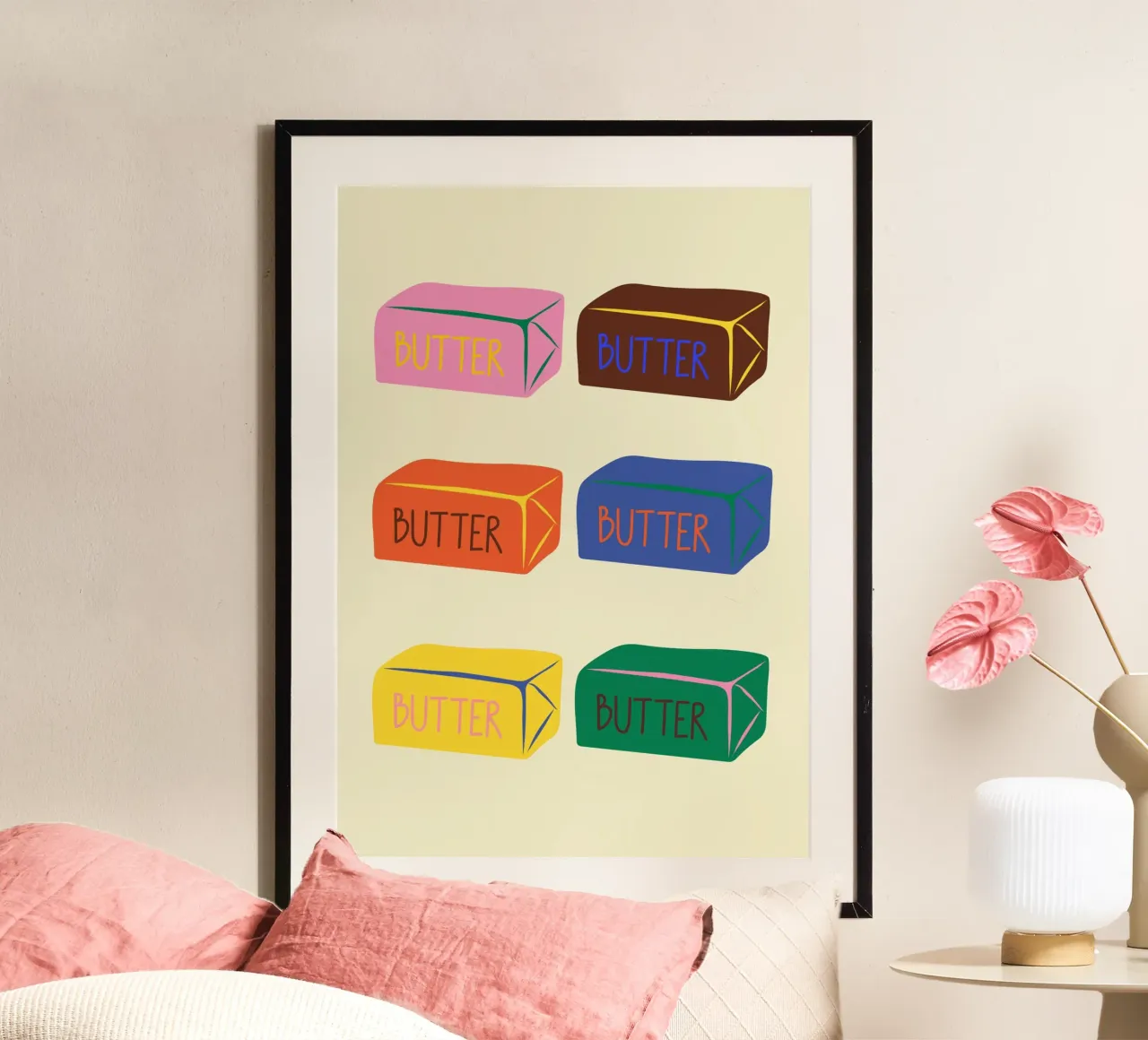 Piatti di burro colorati poster da PurePeachStudio