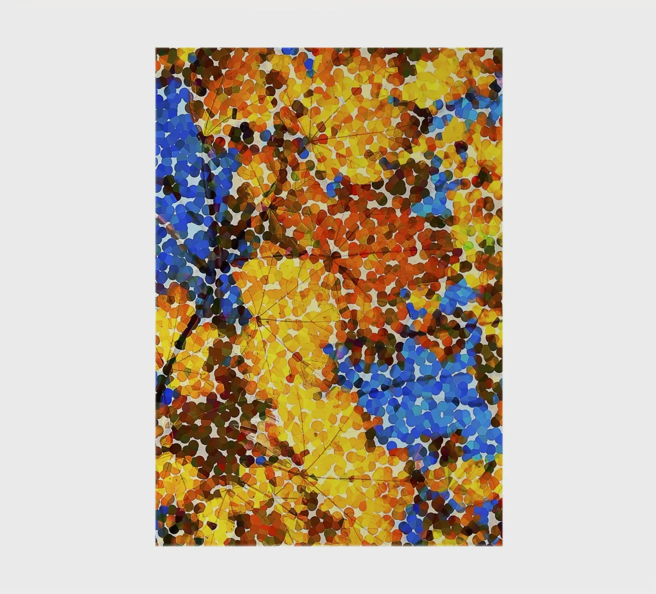 Abstract Pointillism – Autumn Leaves in Colorful Dots notebook by jay