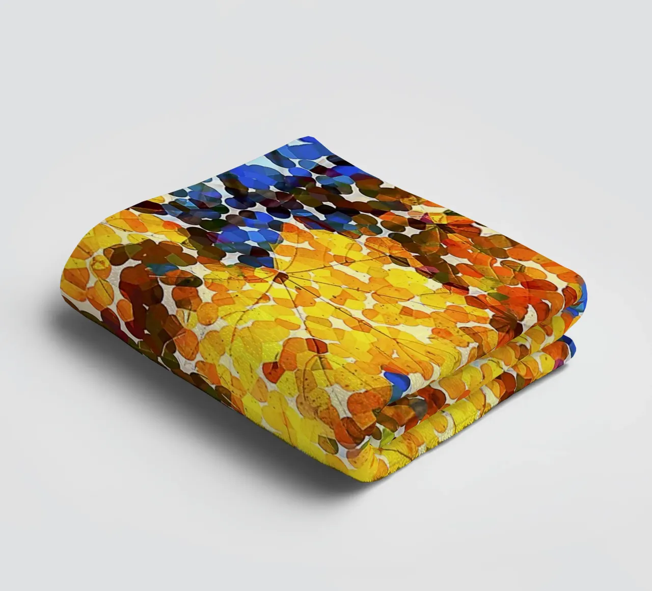Abstract Pointillism – Autumn Leaves in Colorful Dots towel by jay